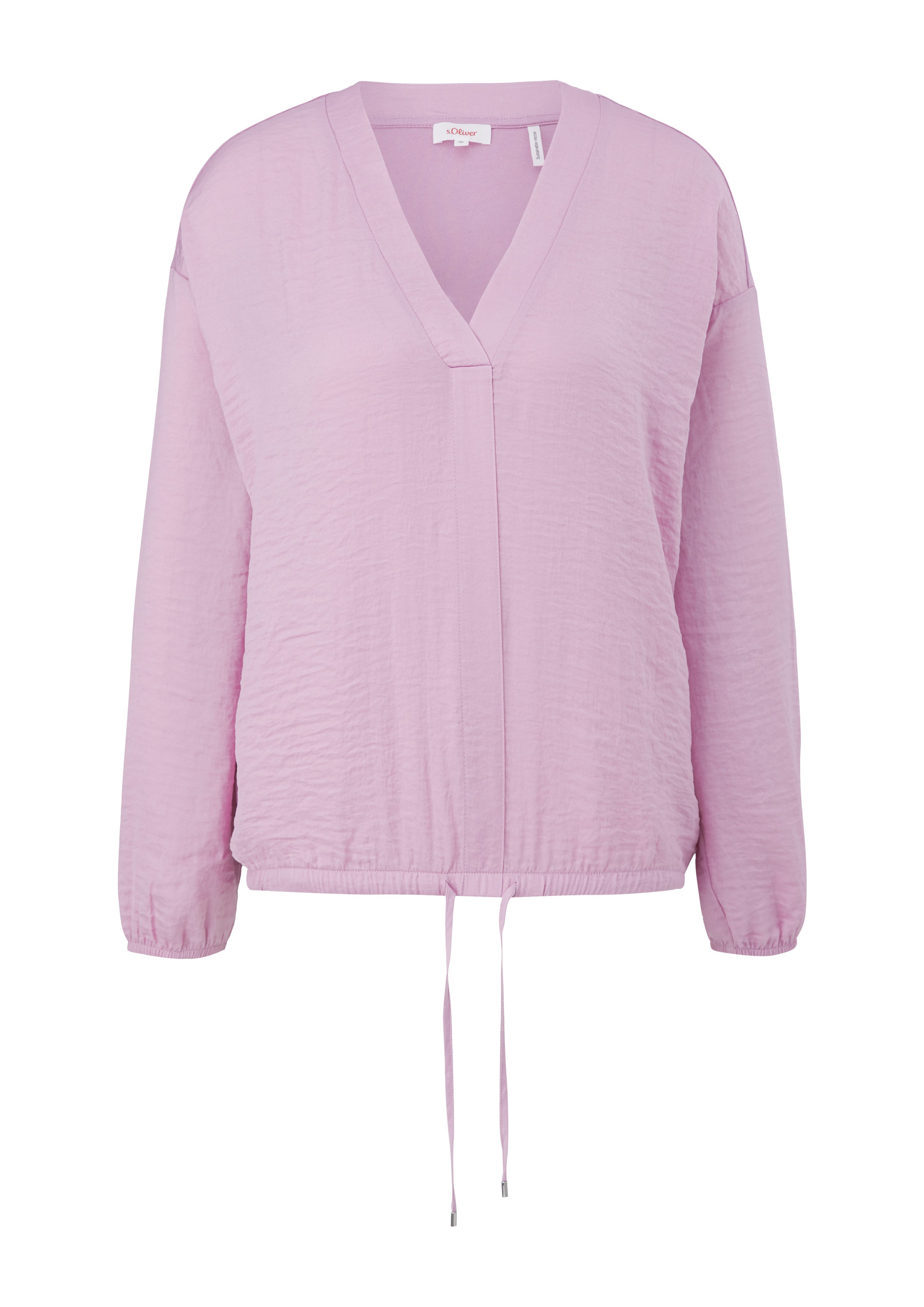 perlmuttrosa Langarmshirt Loose-Fit Bluse im s.Oliver