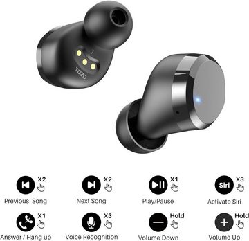 TOZO Tonal Dots Bluetooth 5.3 Built-in ENC Geräuschunterdrückung Mic 55Stdn In-Ear-Kopfhörer (Hochwertiges Material und robuste Konstruktion für langfristige Zuverlässigkeit., Spielzeit LED Digital Display mit drahtloser Ladekoffer, APP Control)