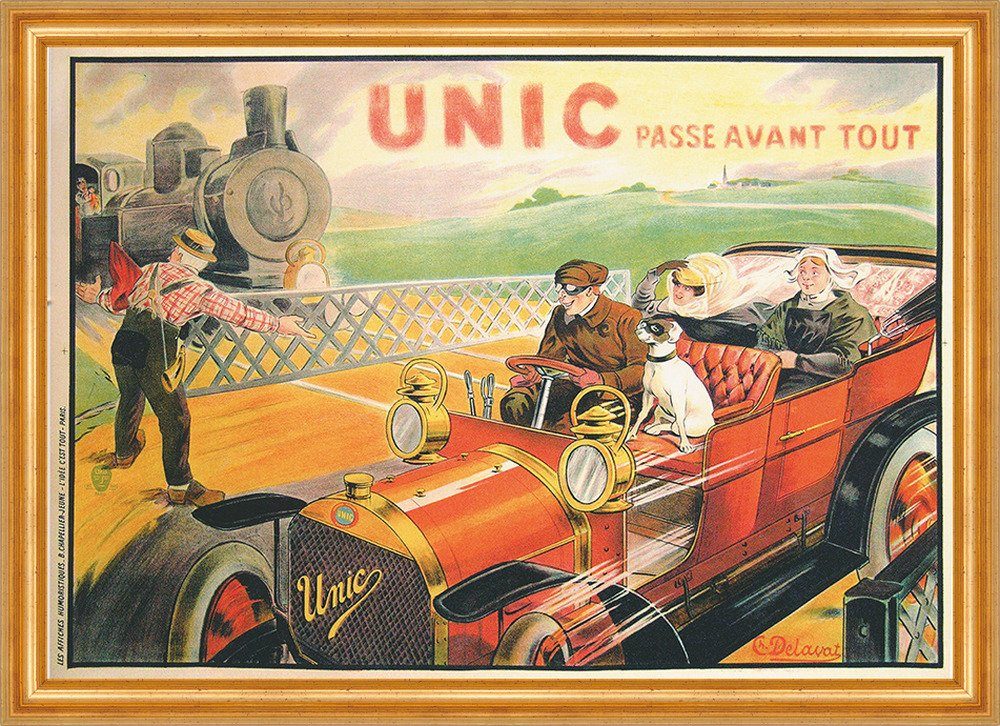 Kunstdruck Les affiches humoristiques Delavat Paris Werbung 041 Gerahmt