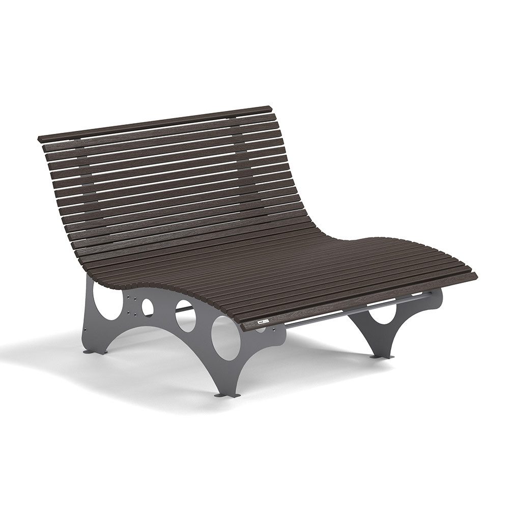 HOME DELUXE Doppelliege WPC Wellenliege NIRA - 50,5 /105 x 148 x 152 cm, 50,5 /105 x 148 x 152 cm - ergonomisch geformt, Gartenliege, Waldsofa