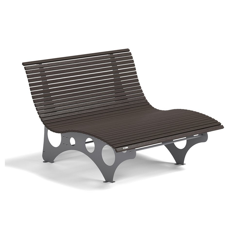 HOME DELUXE Doppelliege WPC Wellenliege NIRA - 50,5 /105 x 148 x 152 cm, 50,5 /105 x 148 x 152 cm - ergonomisch geformt, Gartenliege, Waldsofa