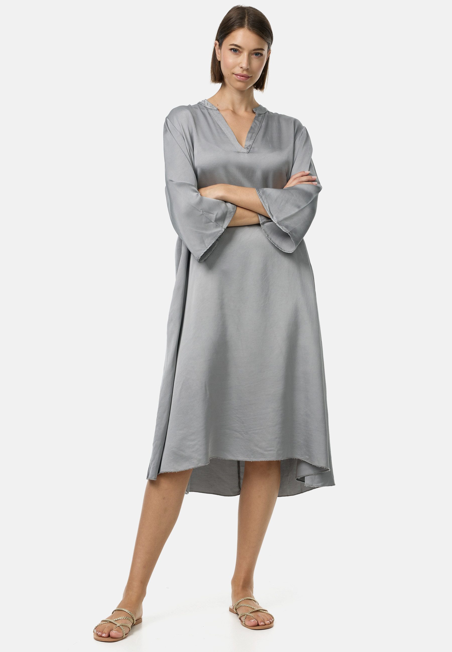 Rayshyne Satinkleid PM55 (Elegantes Satin Maxikleid mit Seidenanteil) mit Seide, fließender Fall