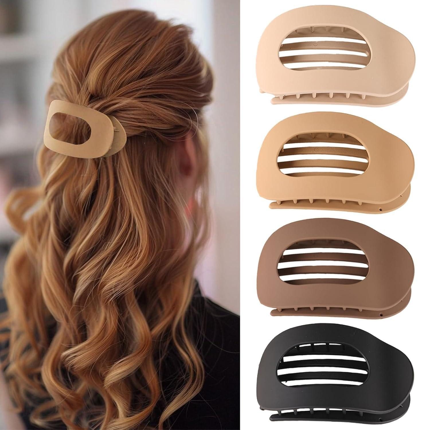 LuxusKollektion Haarklammer 4er Set Haarklammern Damen Französische Haarspangen Flacher Halt