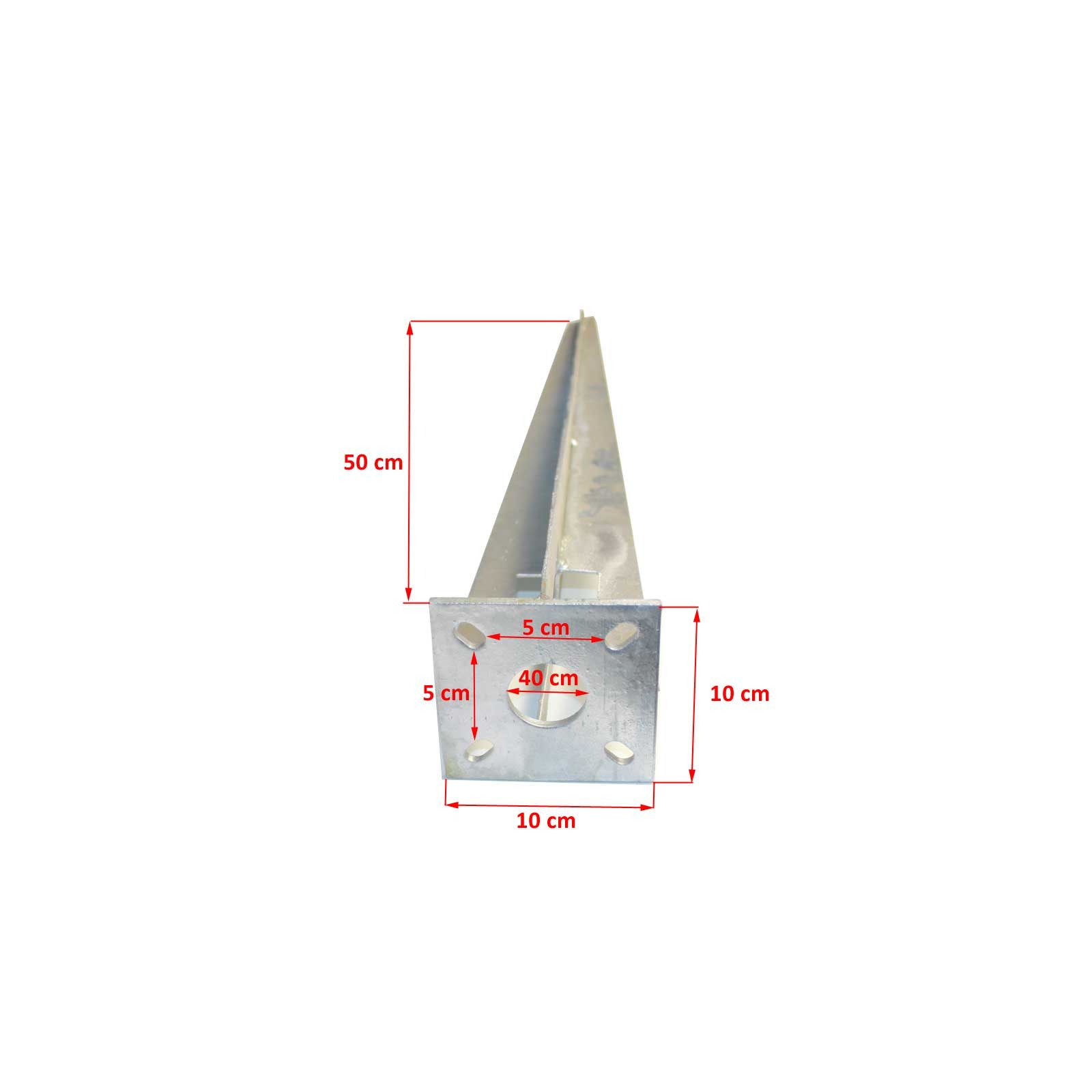 Einschlagbodenhülse 12x Bodenhülse Einschlaghülse für Ø40 mm 50cm Länge Zaunpfahl verzinkt