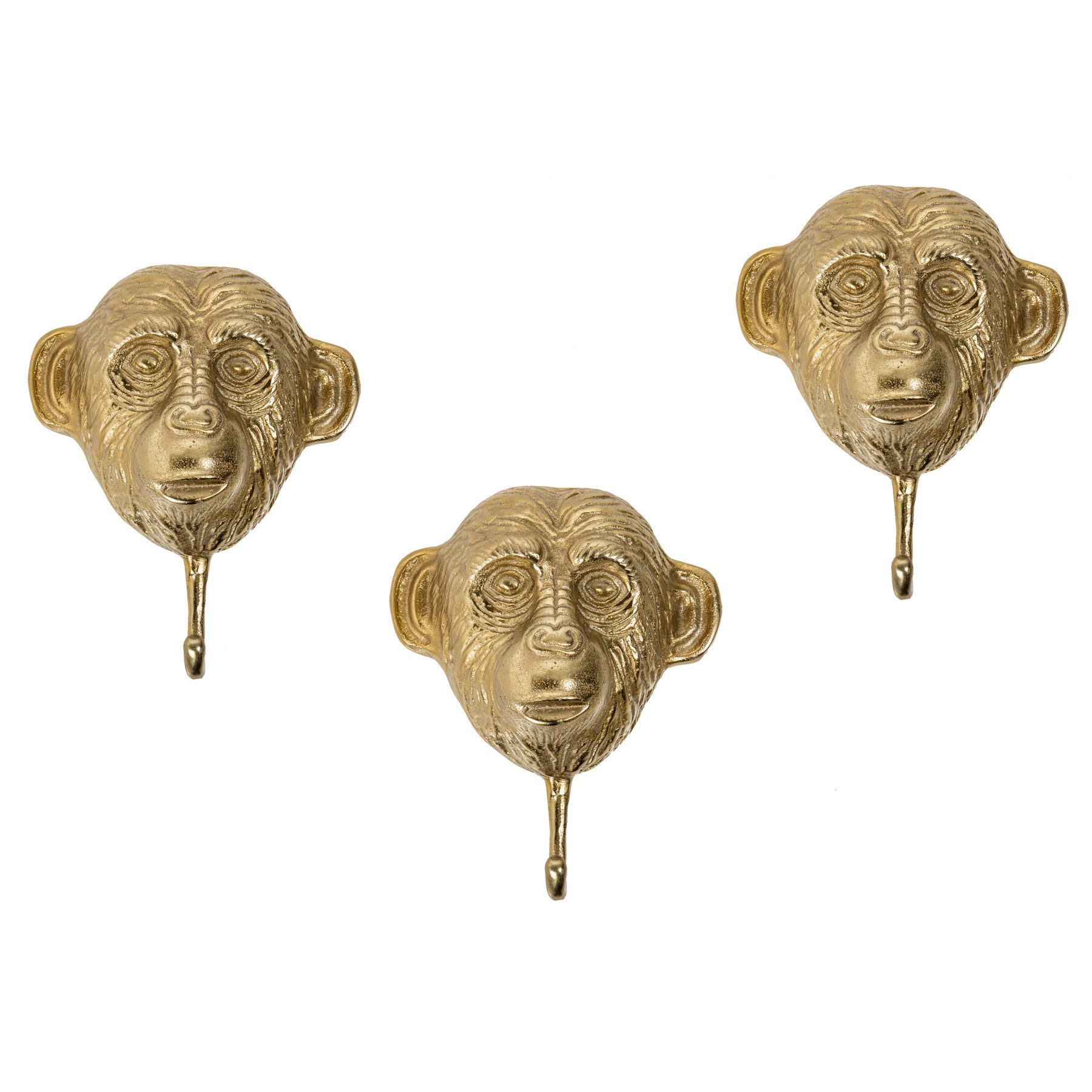 riess-ambiente Wandgarderobe THREE APES 25cm gold, günstig online kaufen