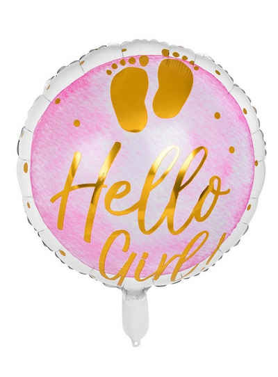 Boland Folienballon Hello Girl! Folienballon, Folienballon für Geburt, Babygeburtstag oder Pullerparty!