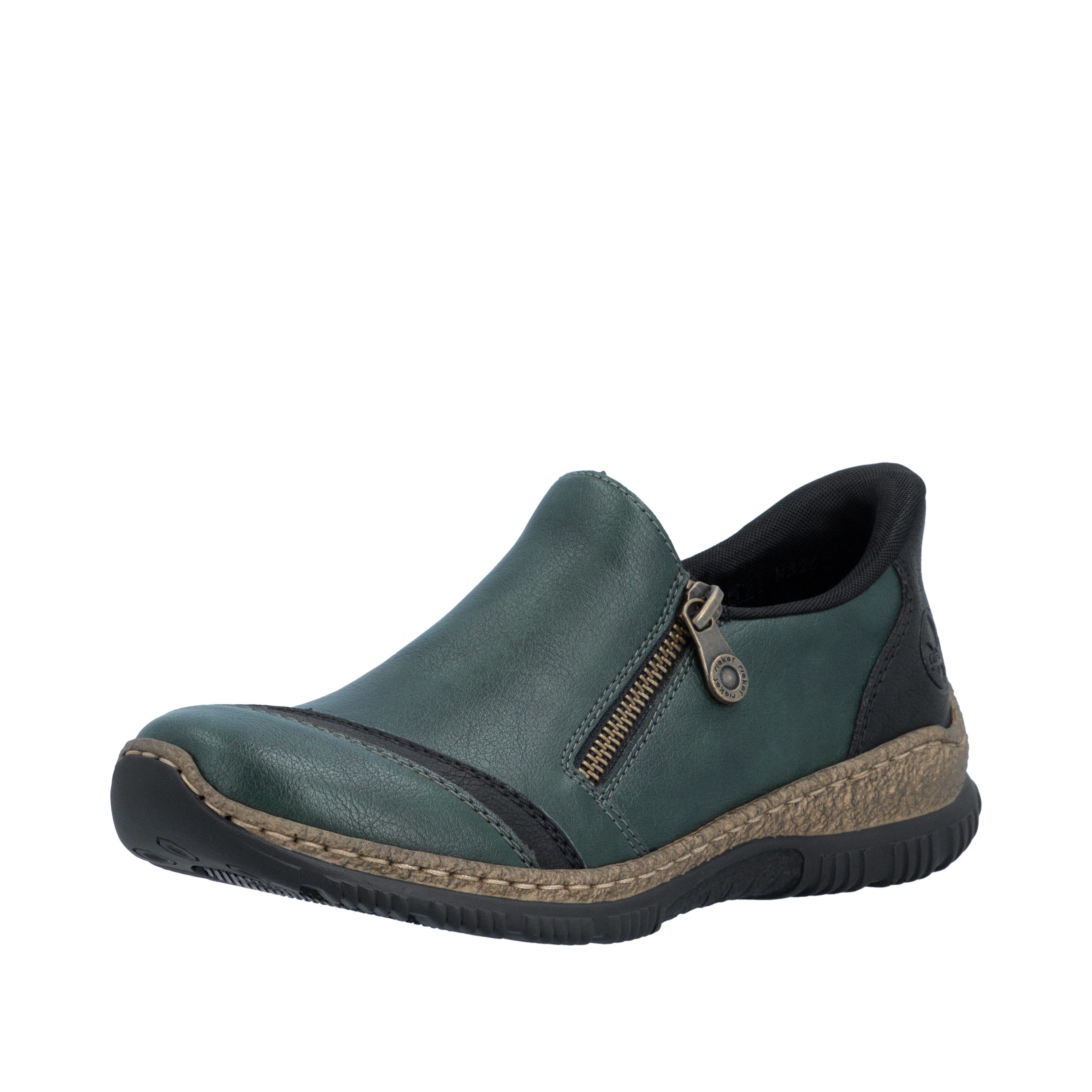 Rieker Ready2GO Slipper Casual-Halbschuh mit Reißverschluss und Stretcheinsatz