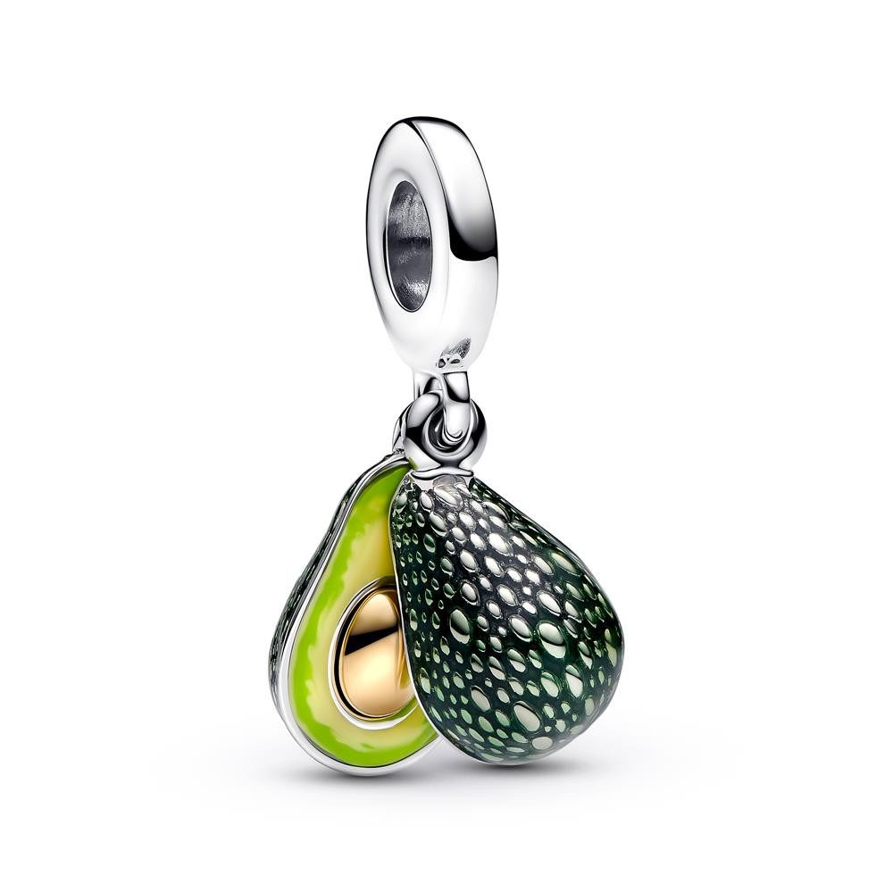 Pandora Charm-Einhänger Avocado Doppelter Charm-Anhänger, 925er Silber, Emaille von PANDORA