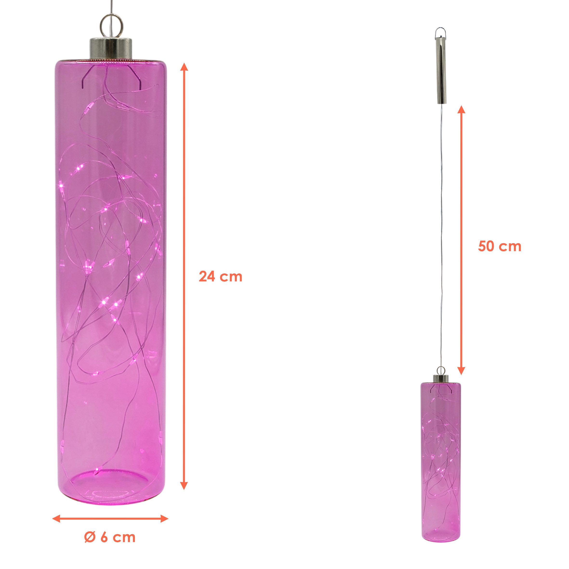 Spetebo LED Pendelleuchte Glas - 24 x 6 cm, mit Timer, LED fest integriert, günstig online kaufen