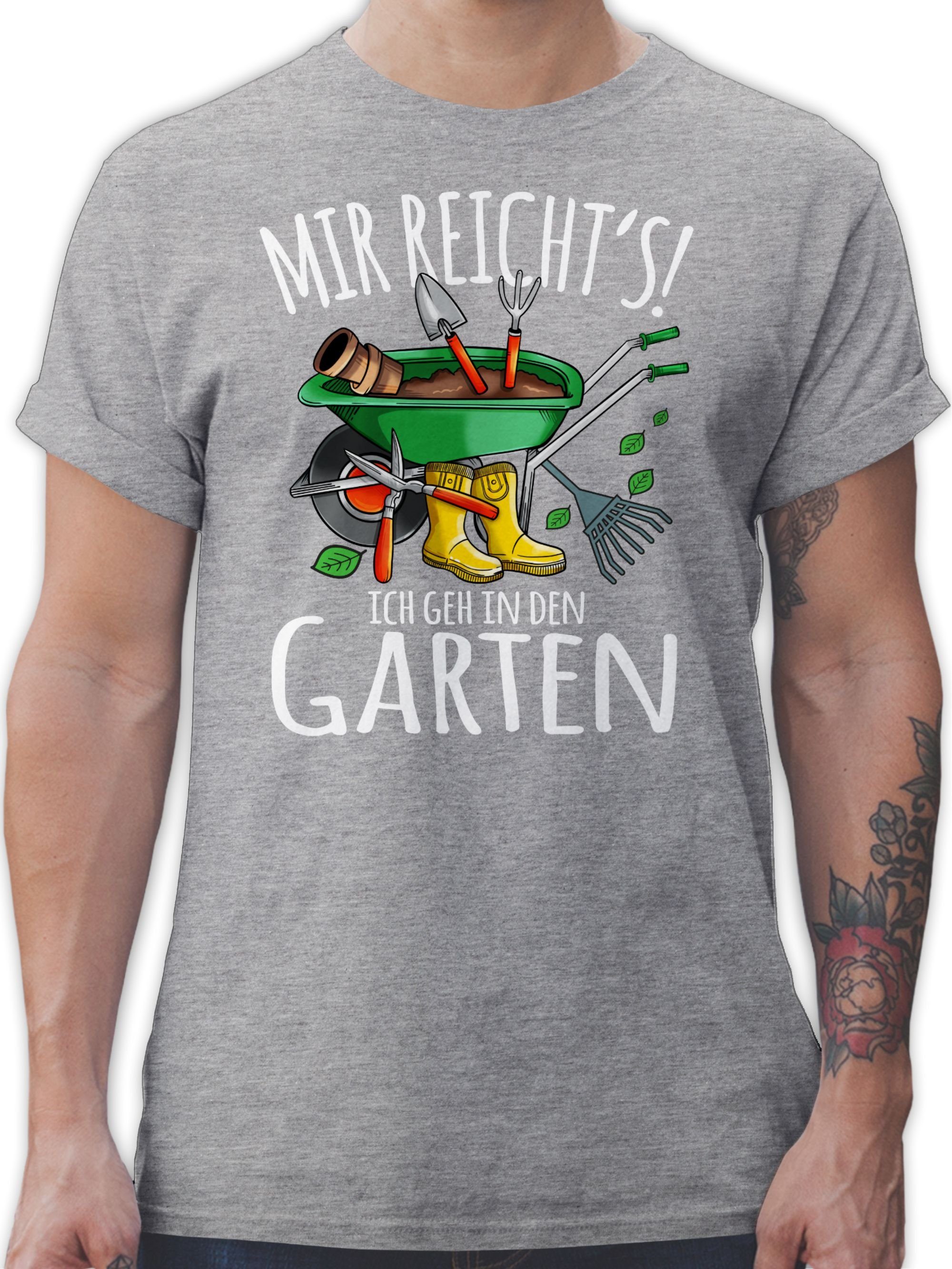 Shirtracer T-Shirt Mir reicht's ich geh in den Garten - Gartenarbeit & Gärtnern - weiß Hobby Outfit 02 Grau meliert