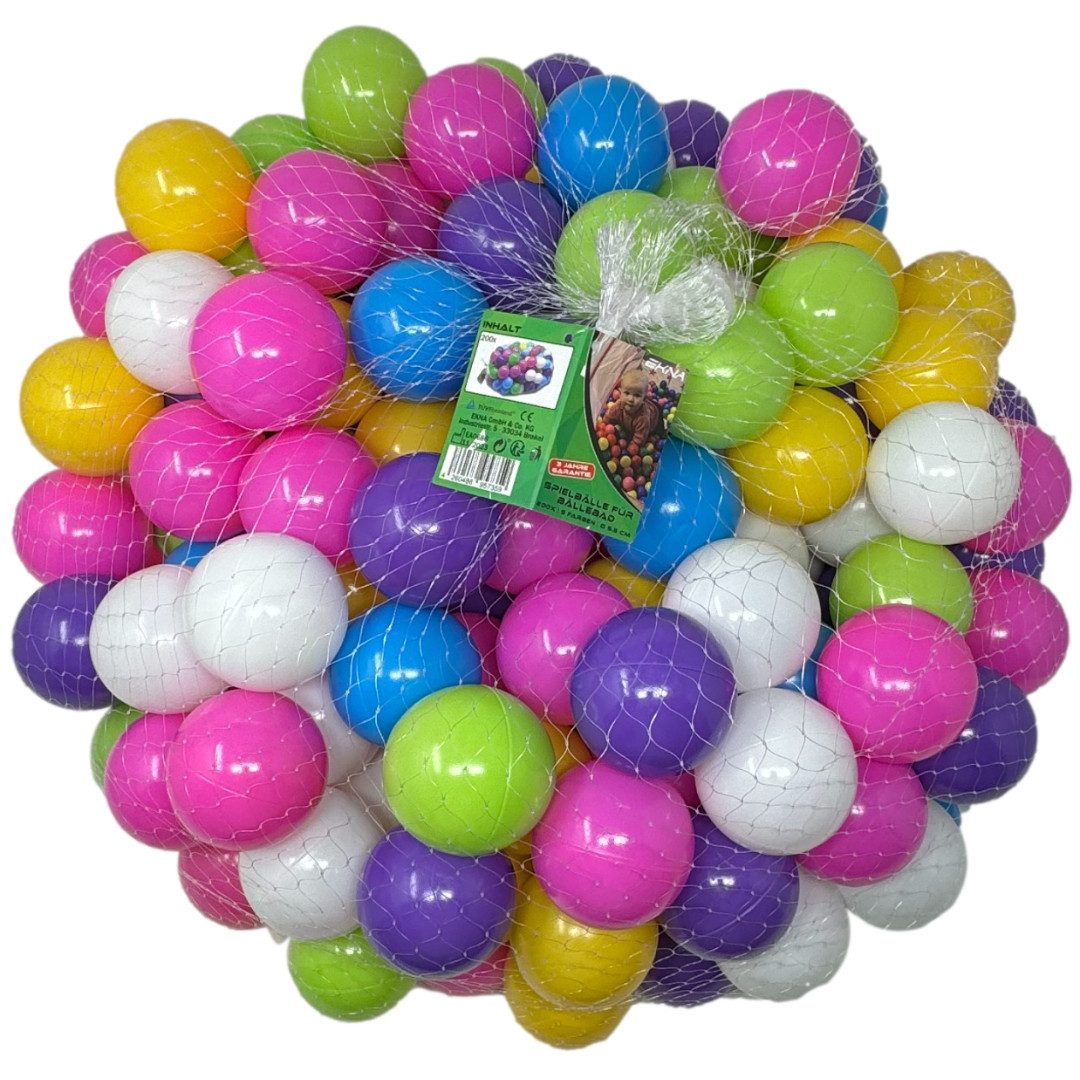 EKNA Bällebad-Bälle - Bunte Spielbälle - Plastikbälle/Baby-Bälle (Netz, 200-St., 200 Bälle), Ø5,5cm
