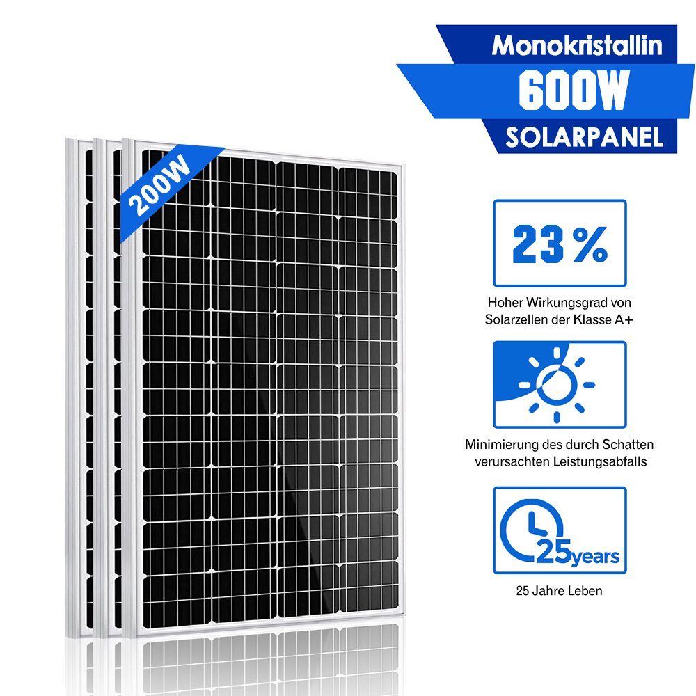 GLIESE Solarmodul 600Watt Solarmodul 12V 200W