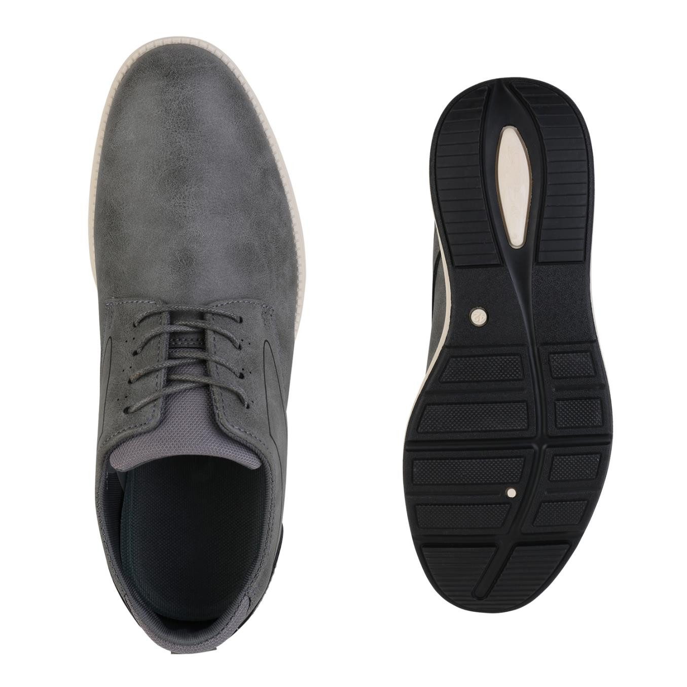 VAN HILL 841610 Espadrille Herren Klassische Halbschuhe Schnürer Basic Freizeit Schnür-