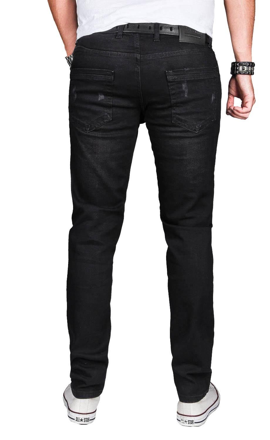 Stretch ASLuca Elasthan Slim-fit-Jeans AS050 Salvarini Alessandro mit