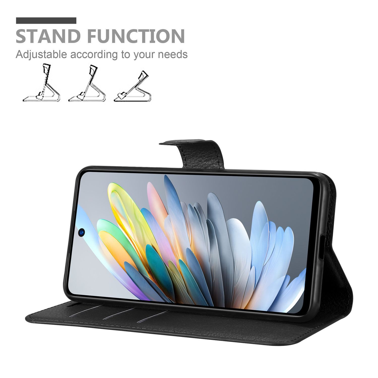 Cadorabo Handyhülle für ZTE Blade A75 4G Hülle ZTE Blade A75 4G, Hülle Schutzhülle mit Standfunktion, Kartenfach und Magnetverschluss