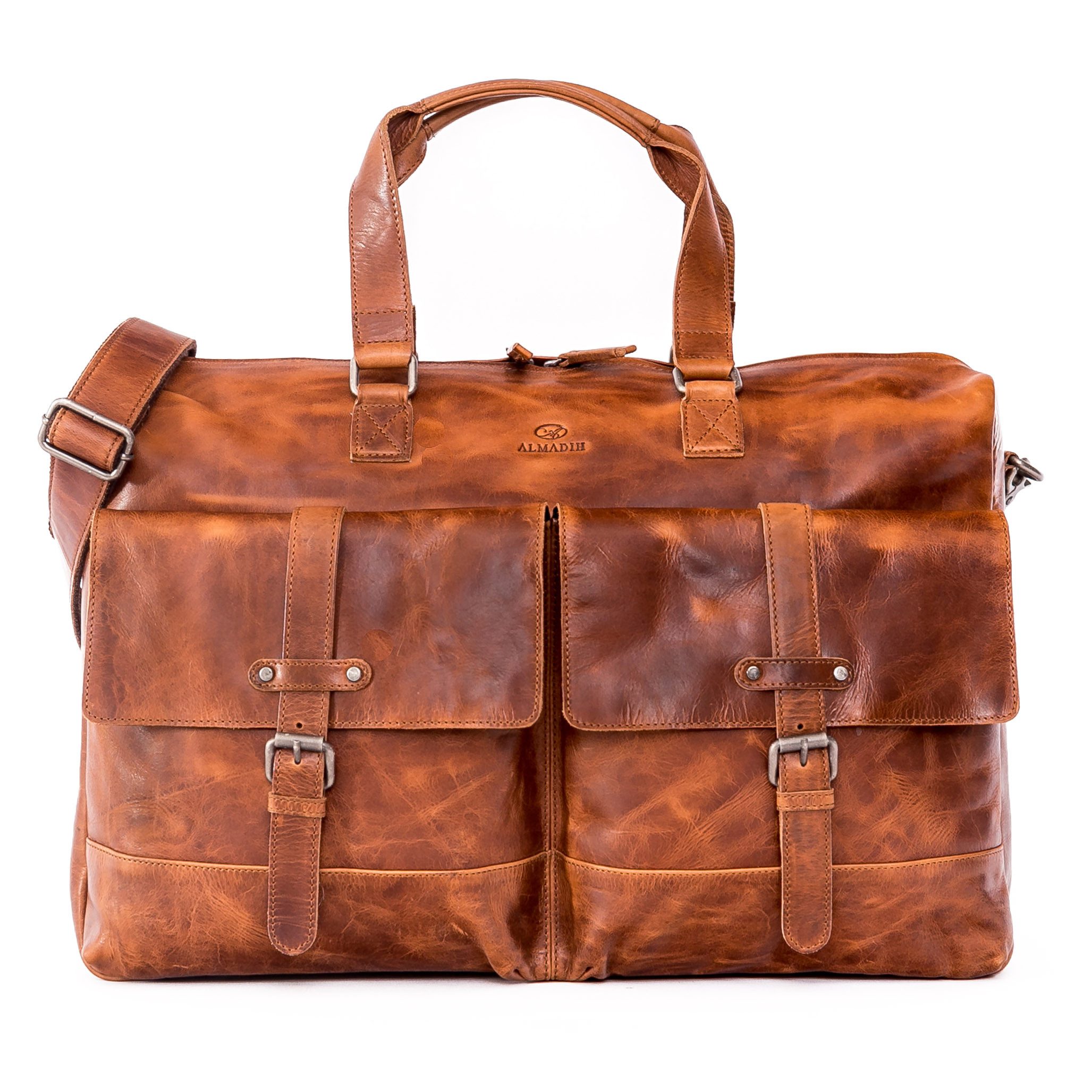 Reisetasche Echt Leder Herren Sporttasche KANE Weekender Handgepäck Braun