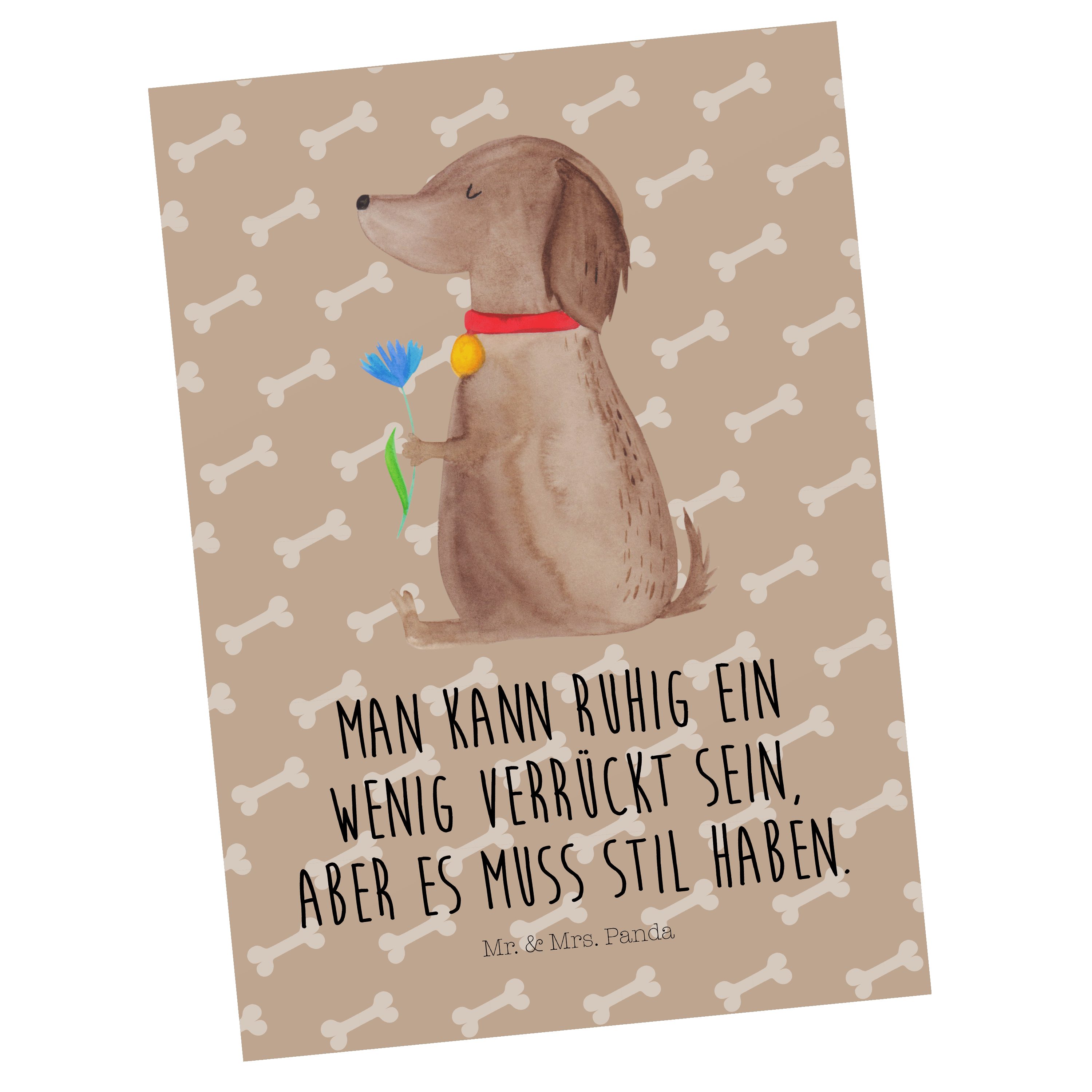 Postkarte - & Hundebesitzer, Panda Hundespruch, Blume Hund Hundeglück Mrs. Sprüc Geschenk, Mr. -