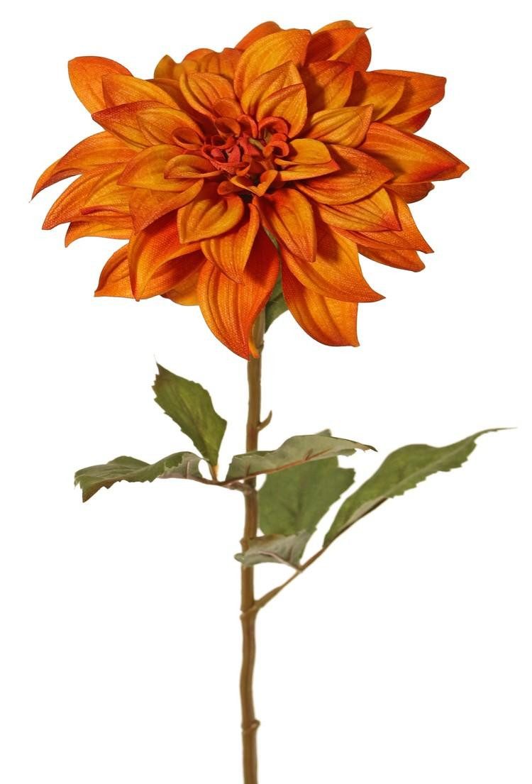 Kunstblume Kunst Dahlie PHILLIPPA, Eco Collection, orange-gelb, 65cm, Ø15cm Dahlie, artplants, Höhe 65.0 cm