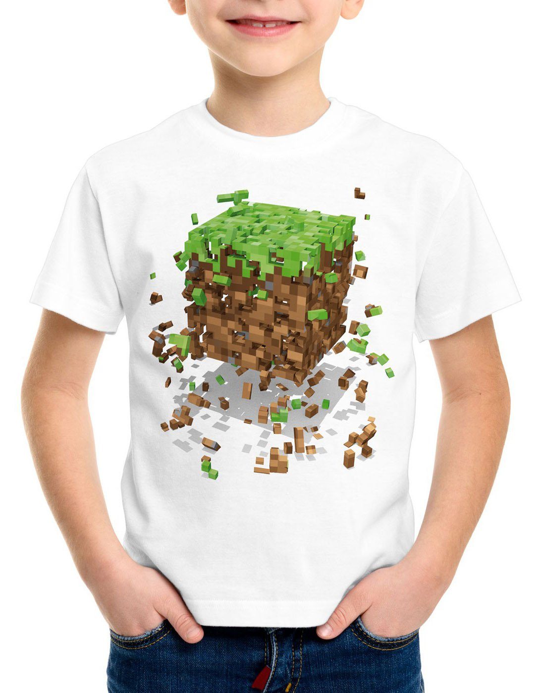 style3 T-Shirt Exploding Cube block würfel spiel game minecraft