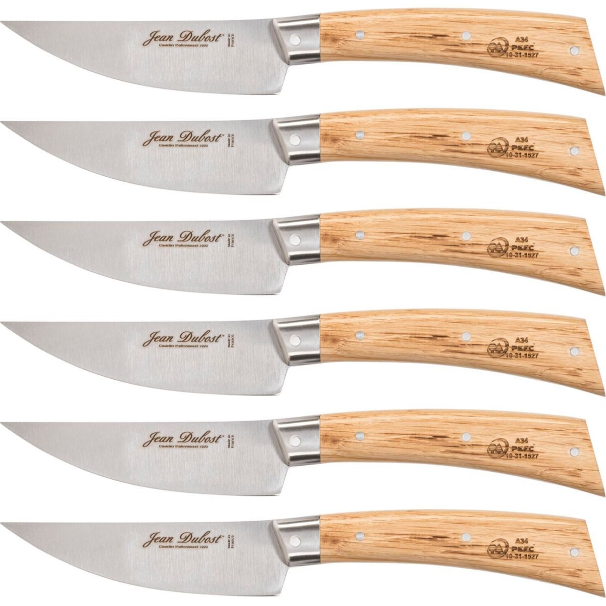 LAGUIOLE Zubereitungsmesser Jean Dubost Steakmesser Set 6 tlg., Eiche