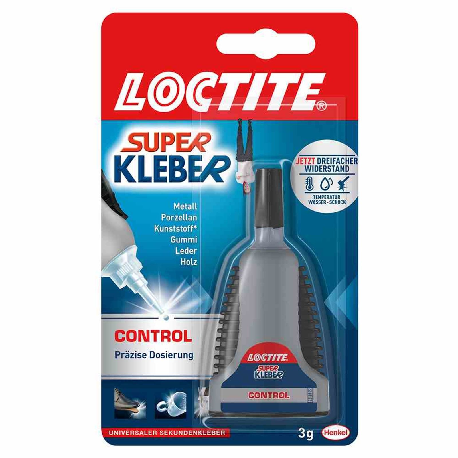 LOCTITE Klebstoff Superkleber Control 3g Universalkleber Sekundenkleber Porzellan Metall