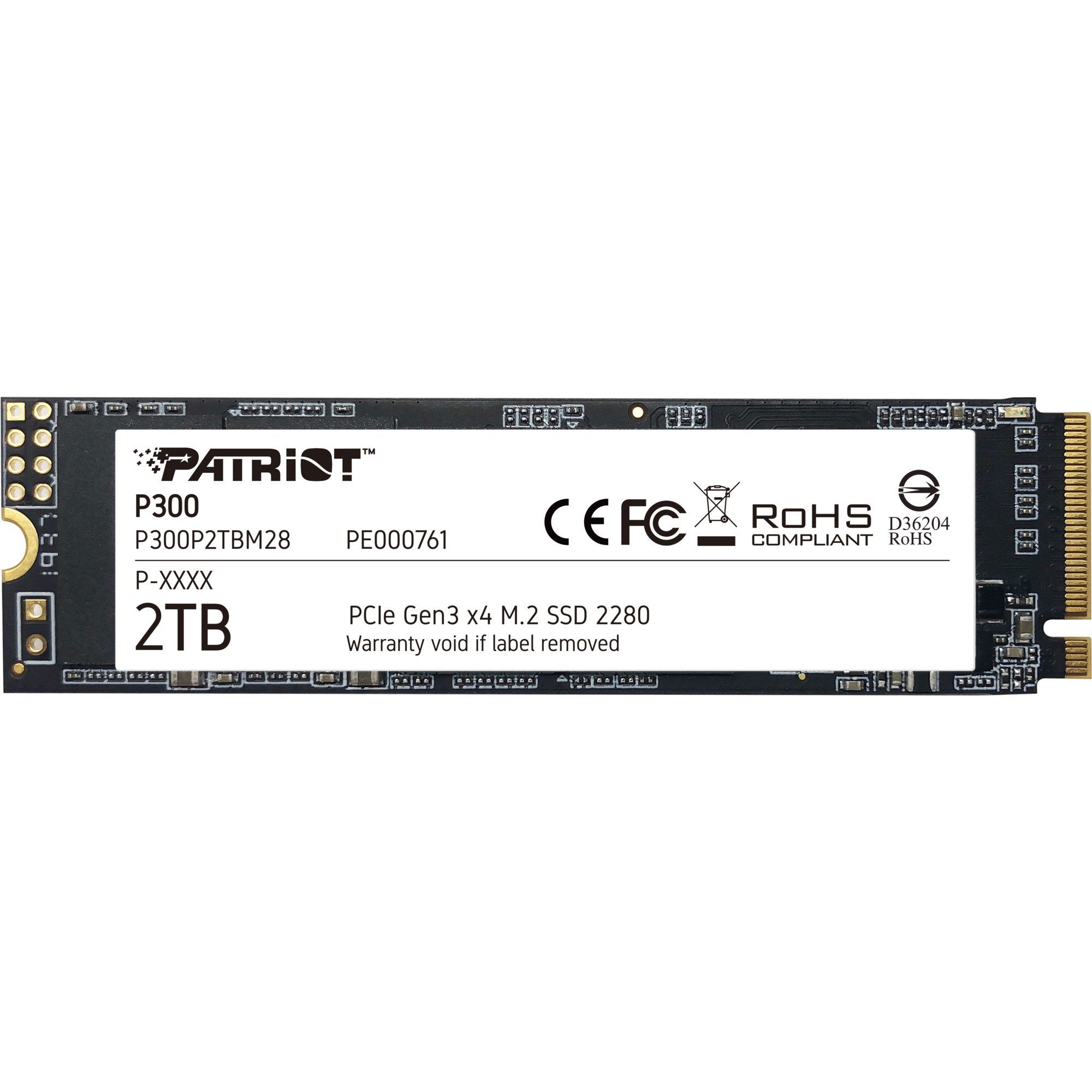 Patriot Patriot P300 2 TB, SSD, (PCIe 3.0 x4, NVMe 1.3, interne HDD-Festplatte (2 TB) Steckkarte"
