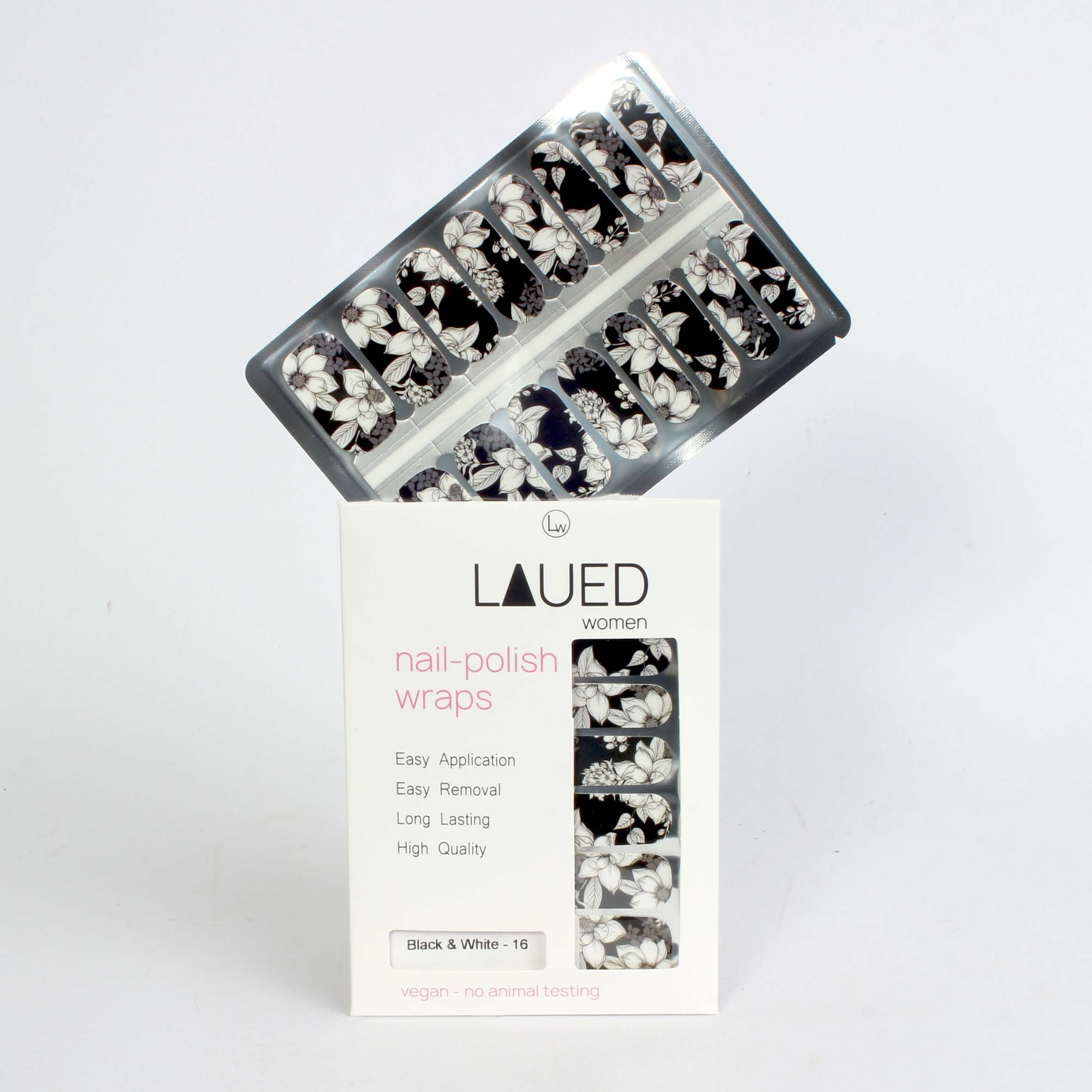 LAUED Nagellack Produktion (SGS aus Material zertifizierter SEDEX) flower mood, White (FSC) / und & Black