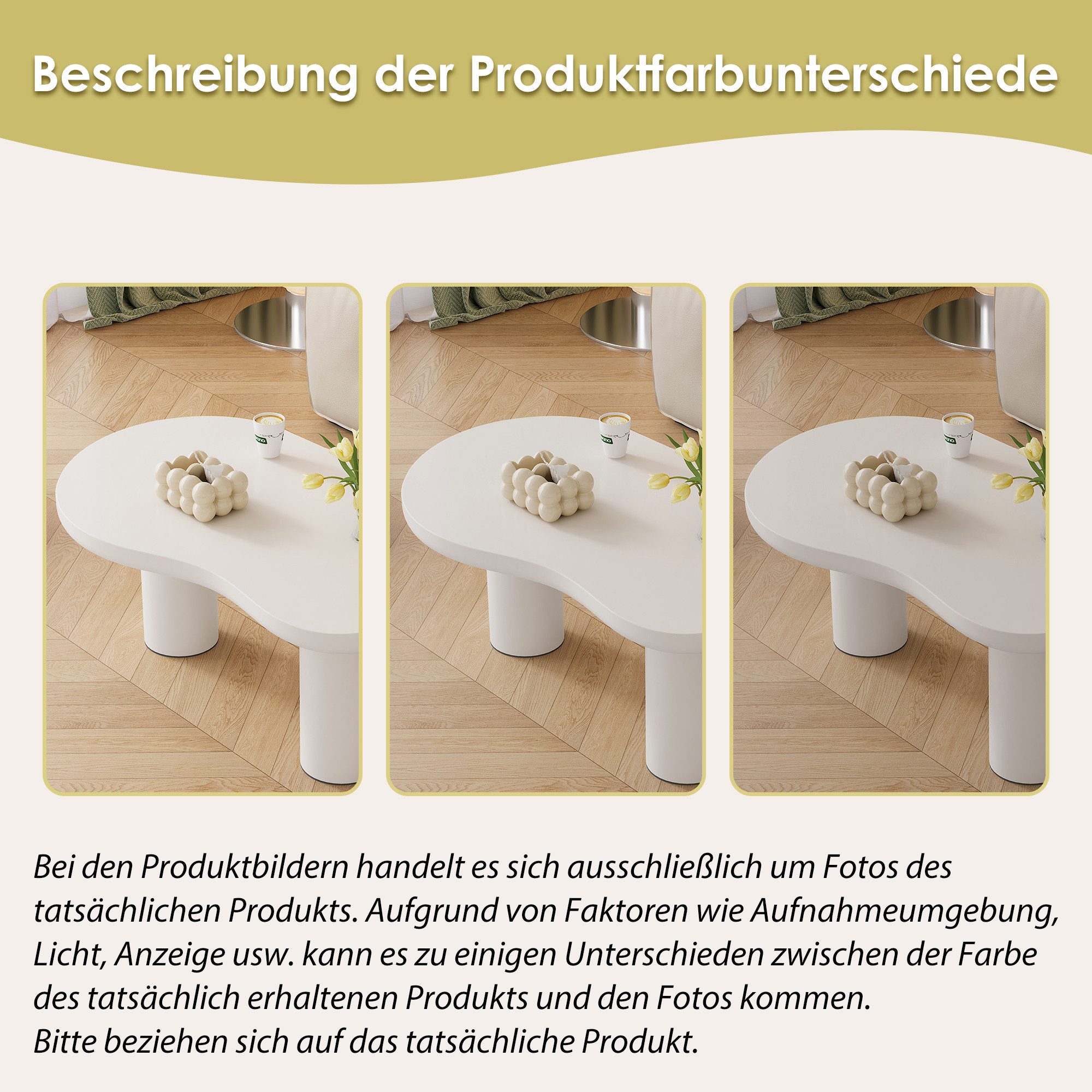 BlingBin Couchtisch Beistelltisch Wohnzimmertisch (1-St., MDF-Tischplatte und PVC-Beine, mit Filzunterlage), 107 x 66 x 40,5 cm