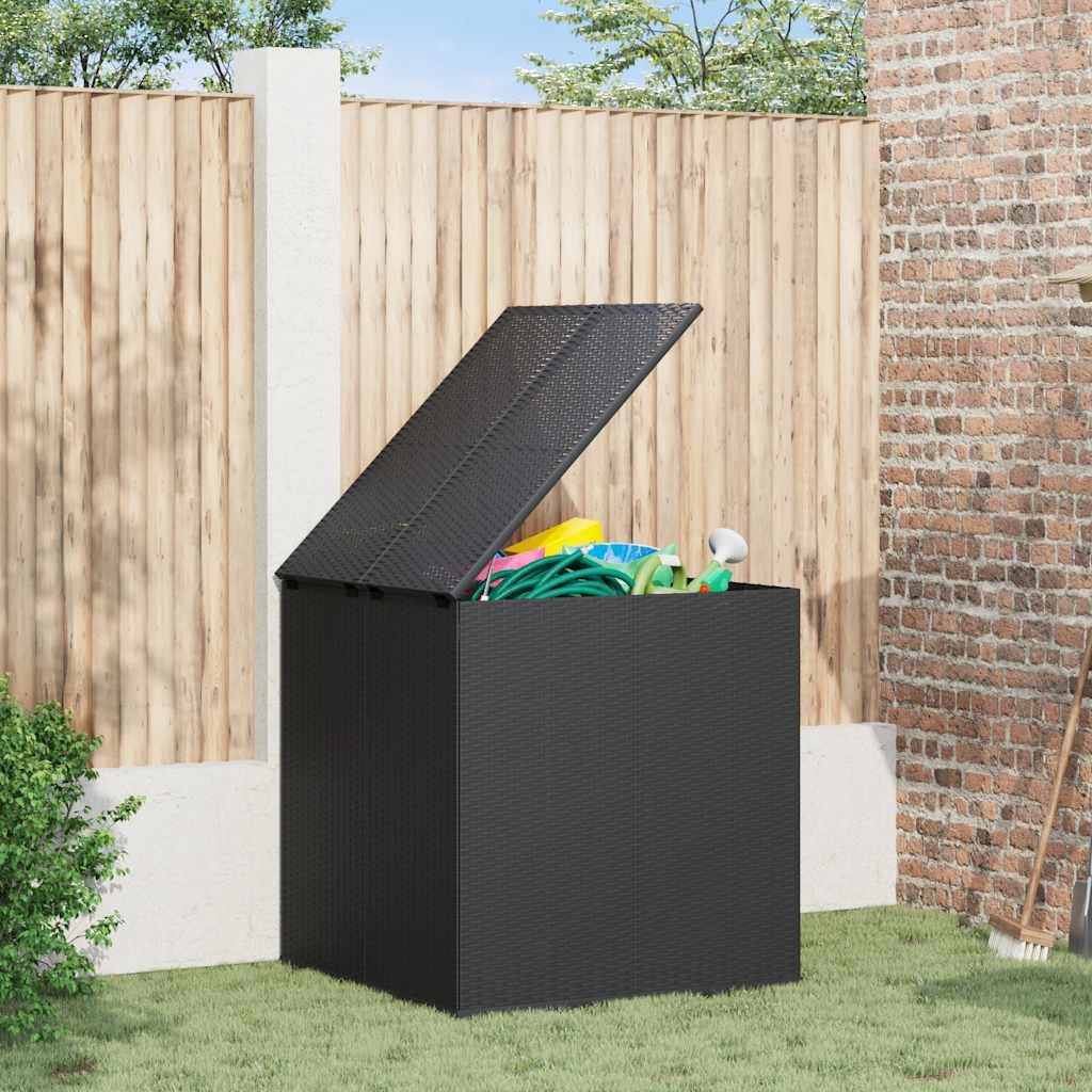 furnicato Kissenbox Garten-PE Rattan 100x97,5x104 cm Schwarz (1 St)
