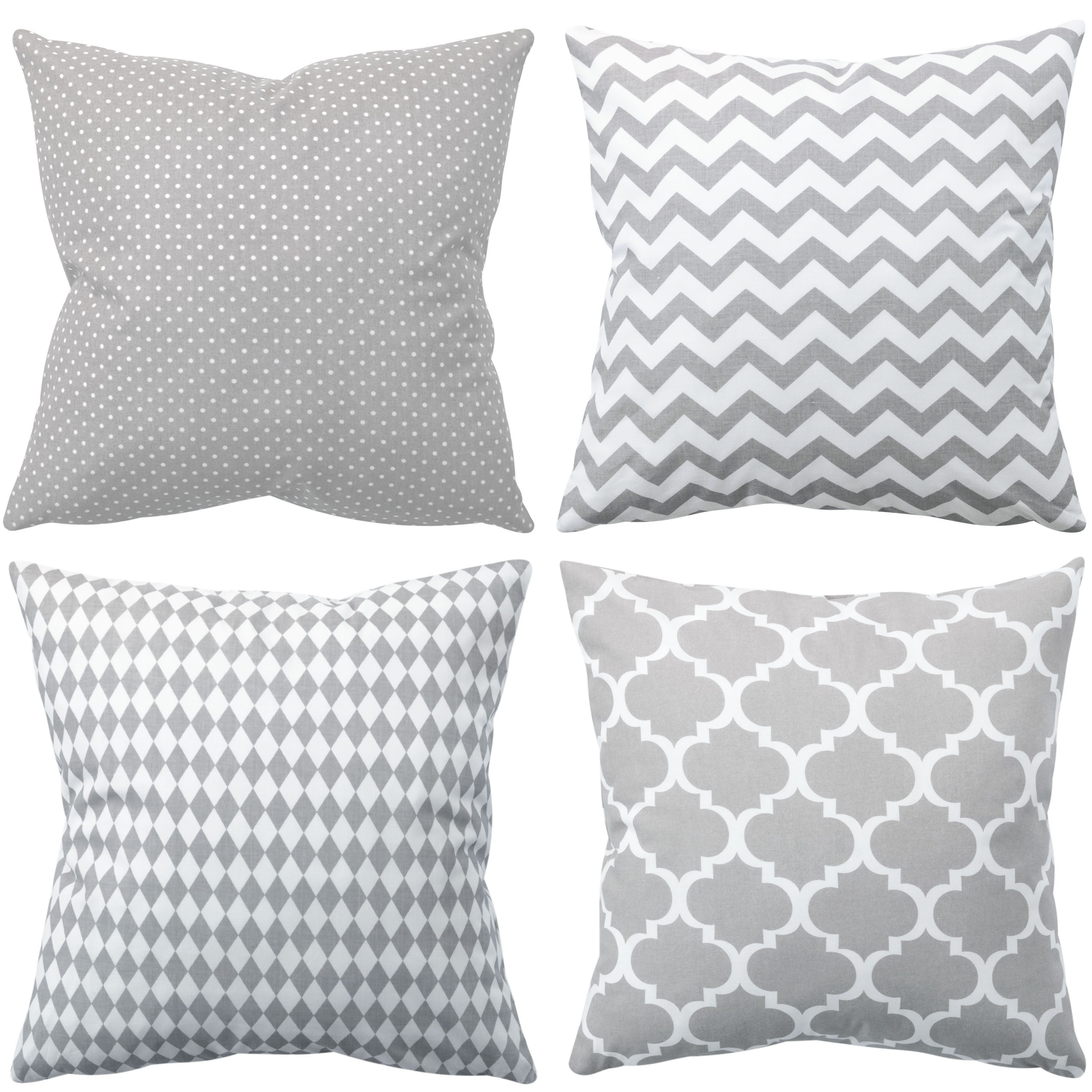 Amilian Dekokissen 4er Set - Dekokissen mit Füllung - 45x45 cm - Deko Kissen