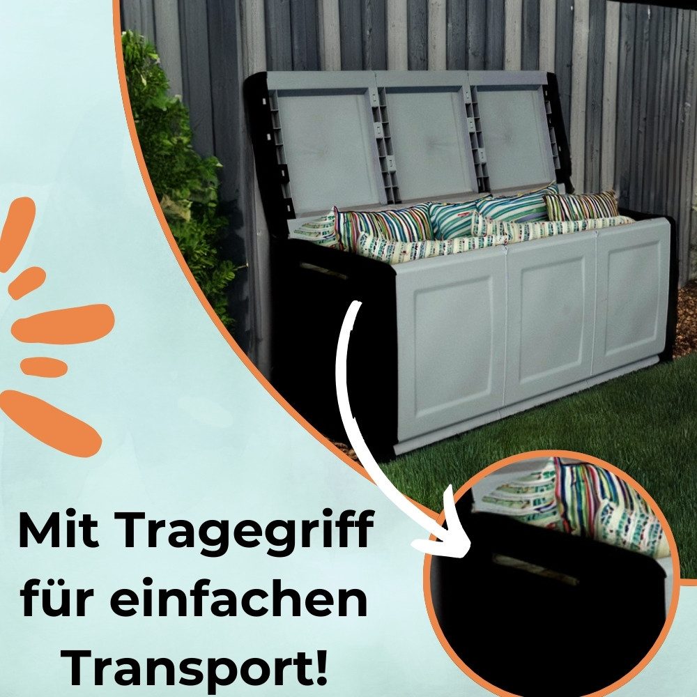 GarPet Gartenbox Gartenbox Wetterfest Outdoor Garten Box Gartenauflagen Gartentruhe XXL