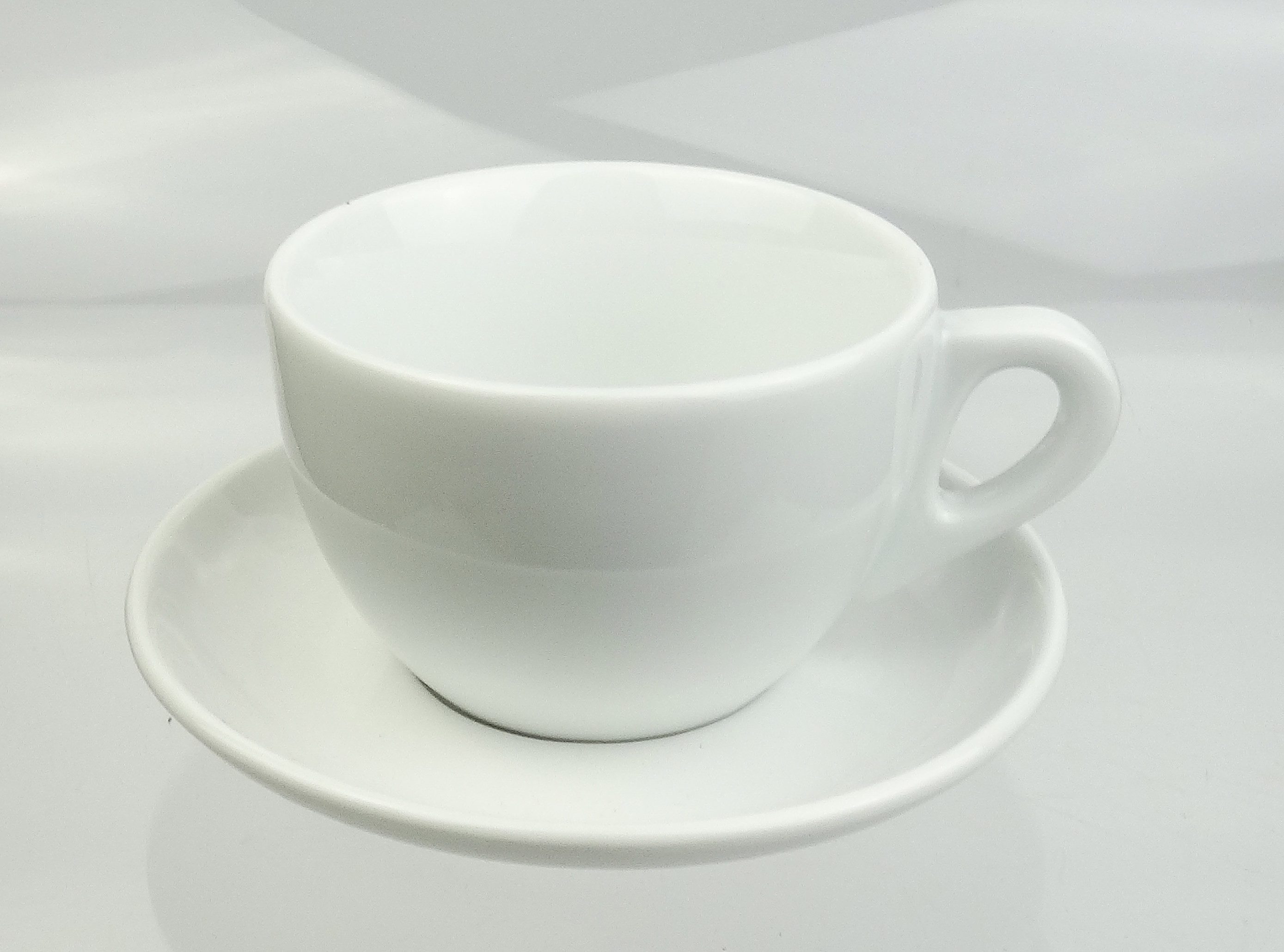 Ancap Cappuccinotasse dickwandig, weiss, gross, Made in Italy, 2-tlg., Porzellan