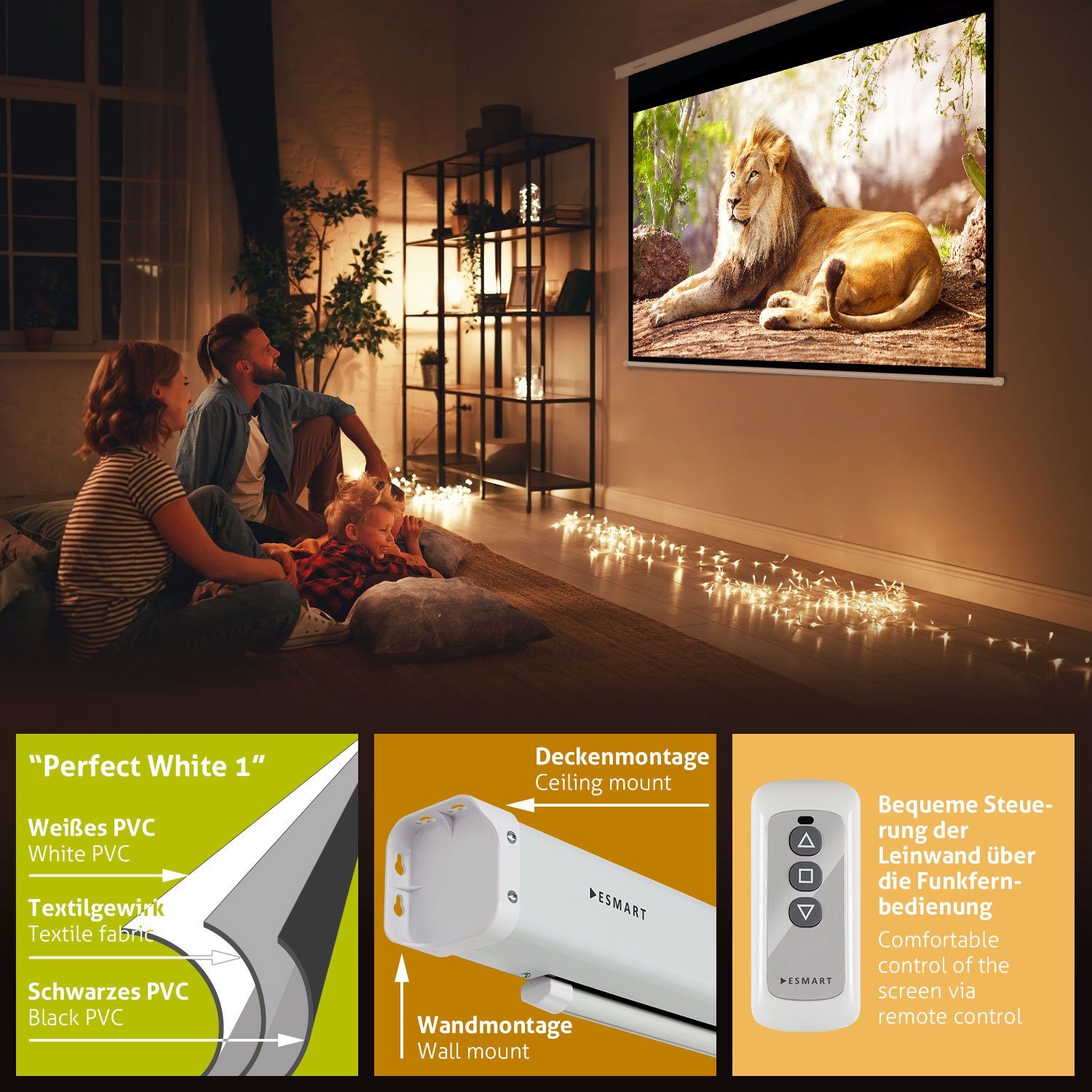 ESMART ESMART Germany Motor Leinwand Motorleinwand (Economy EXM)