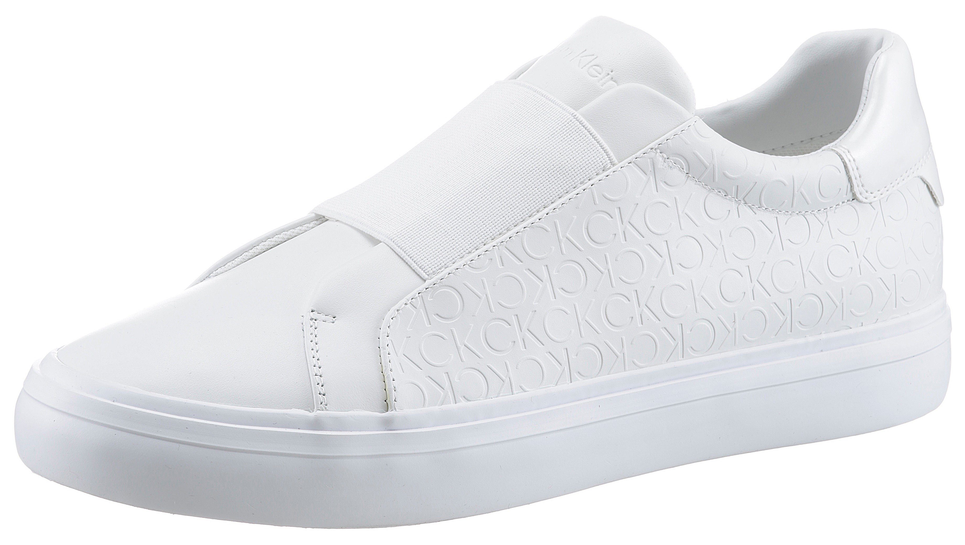 Calvin Klein VULC SLIP ON - MONO MIX Slip-On Sneaker mit Gummiband weiß