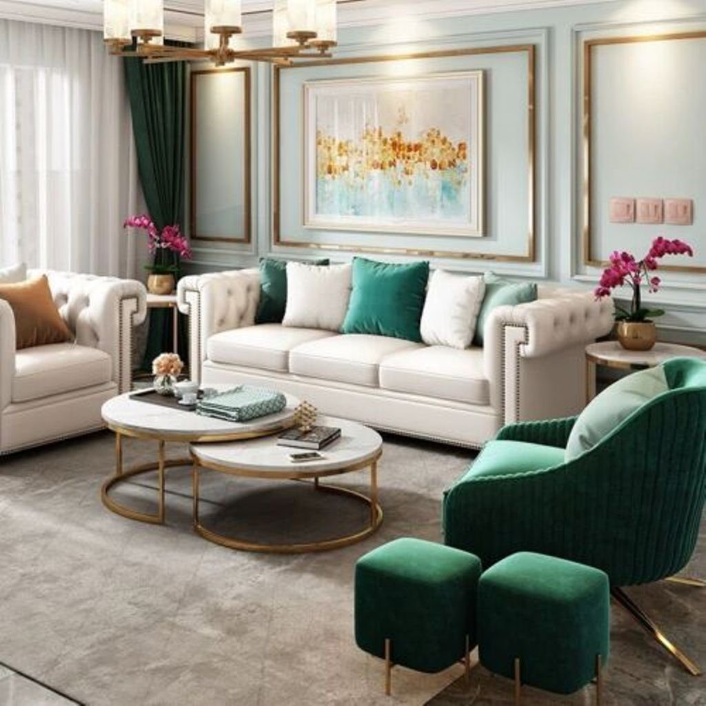 JVmoebel Wohnzimmer-Set, Design Sofa Garnitur Polster Sitz Couch Luxus Sofas 3+1+1 + Tisch
