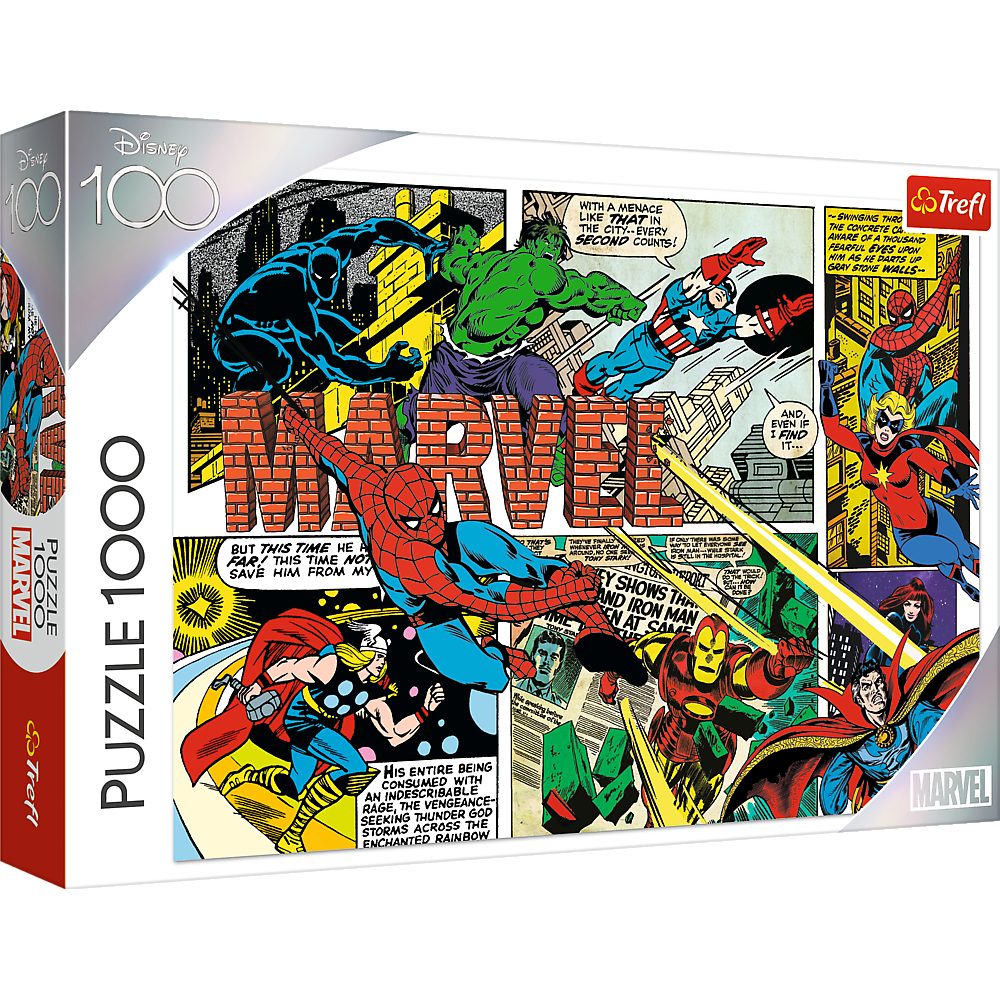 Trefl Puzzle Die Jahre Puzzleteile, 100 Marvel 1000 in Disney Made unbesiegten Avengers, Europe