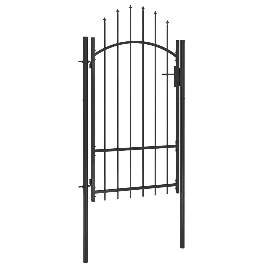 vidaXL Gartentor, Gartentür Stahl 1x2,2 m Schwarz