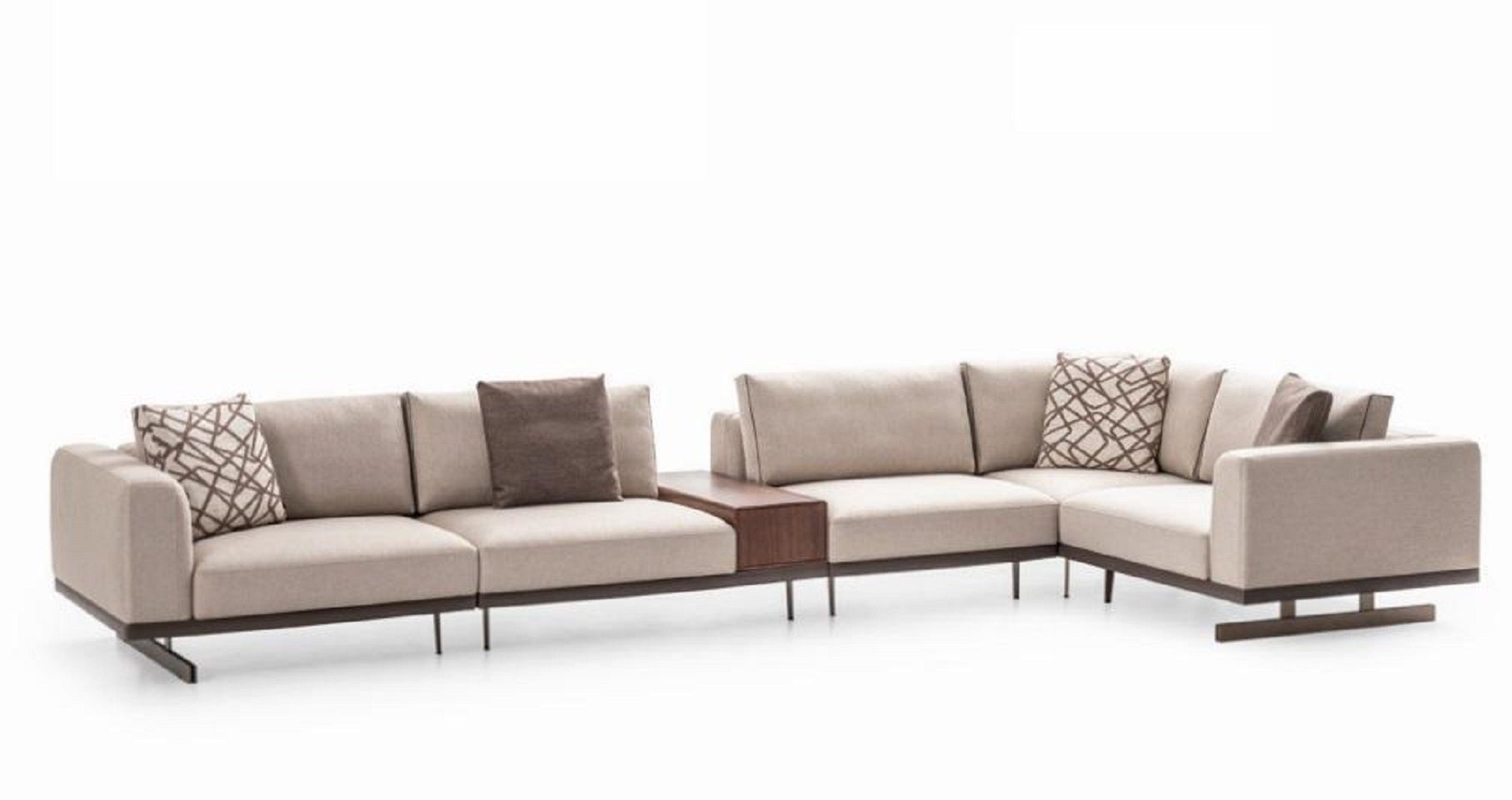 JVmoebel Ecksofa Großes Ecksofa L-Form Couchen Sofas Beige Wohnzimmermöbel, 1 Teile, Made in Europe