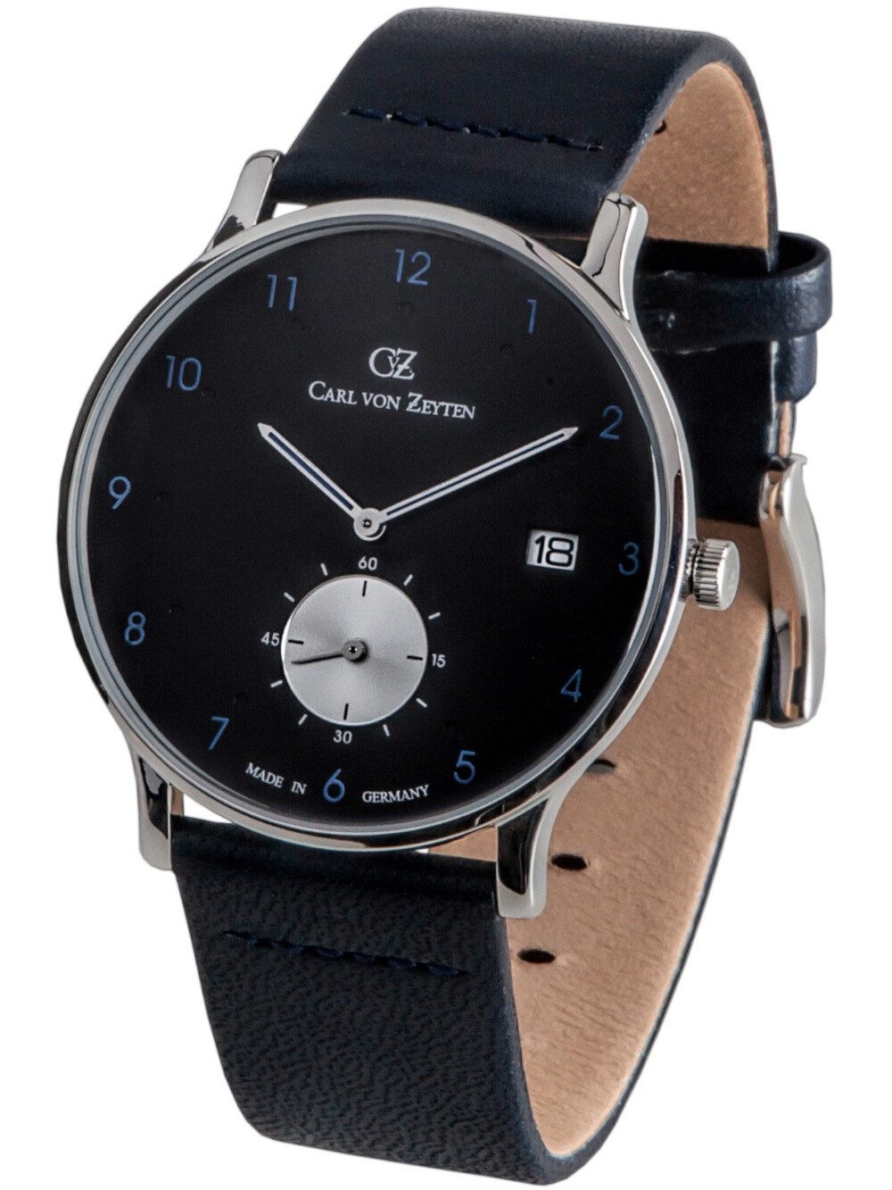 Carl von Zeyten Quarzuhr Carl von Zeyten CVZ0018BKBL Herrenuhr Furtwangen 42mm 3ATM Carl von Zeyten CVZ0018BKBL Herrenuhr Furtwangen 42mm 3ATM
