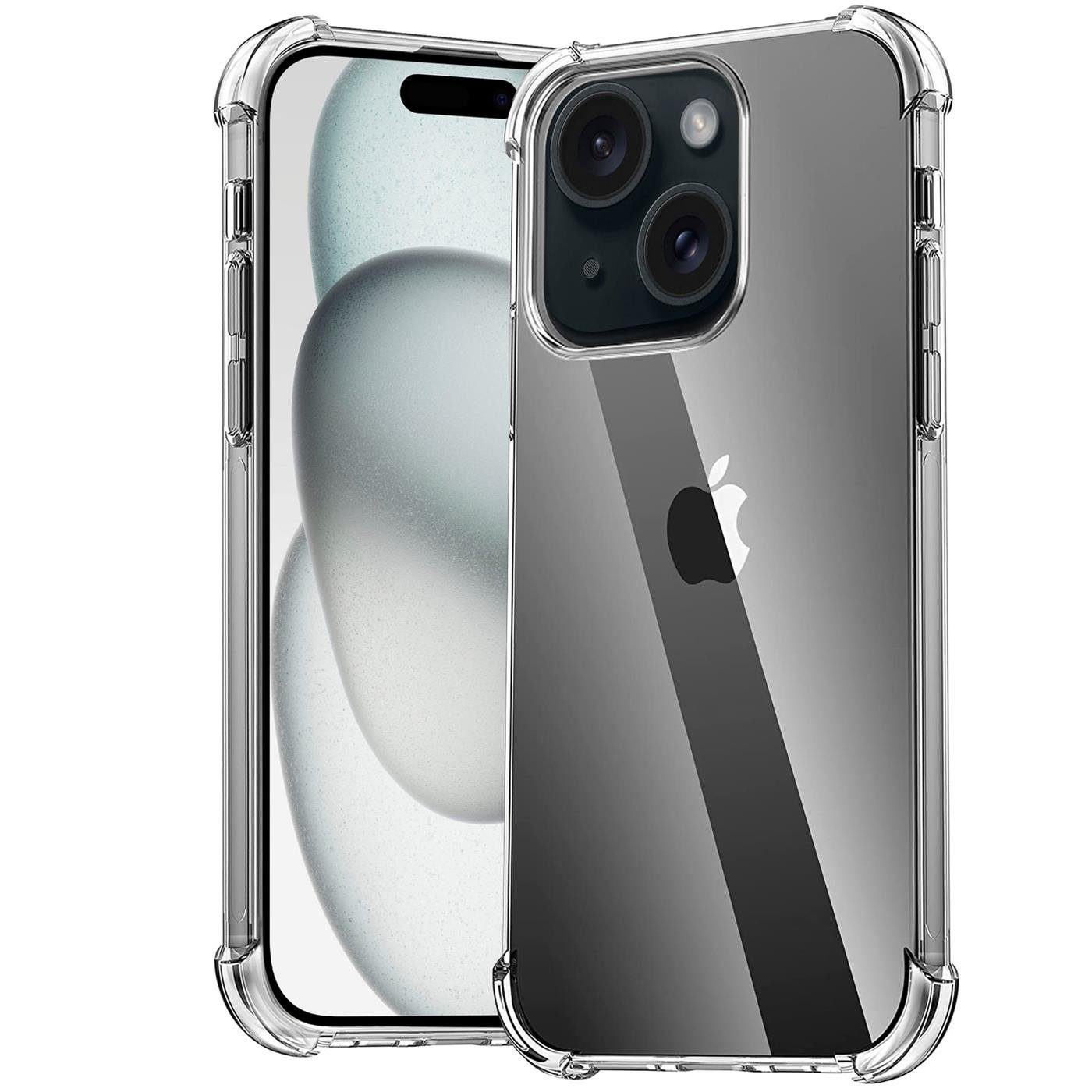 CoolGadget Handyhülle Anti Shock Rugged Case für Apple iPhone 15 6,1 Zoll, Slim Cover Kantenschutz Schutzhülle für iPhone 15 Hülle Transparent