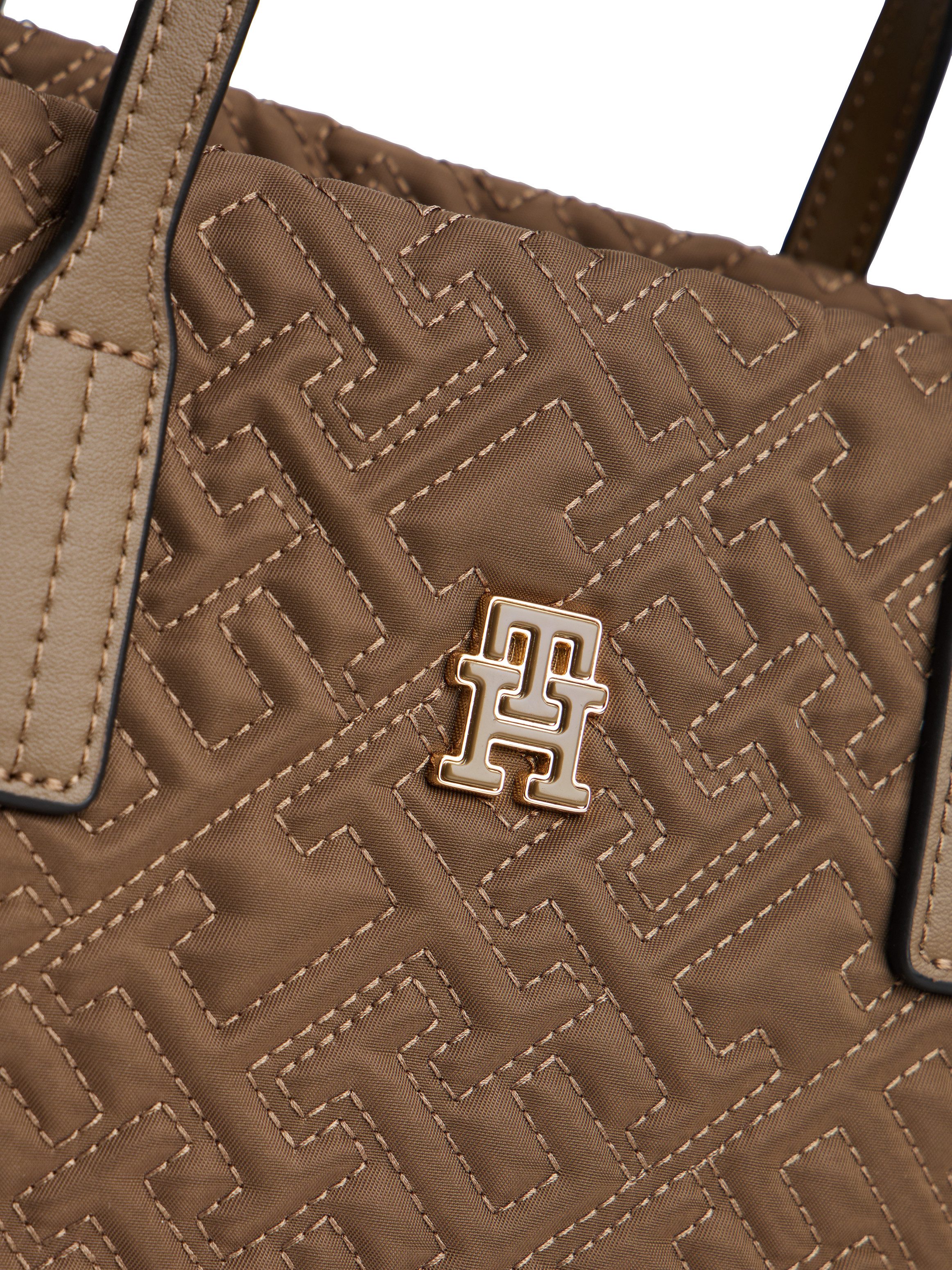 Tommy Hilfiger Tragetasche TH CITY MINI TOTE MONO NYLON, Damen Schultertasche, Businesstasche mit TH-Logoprägung