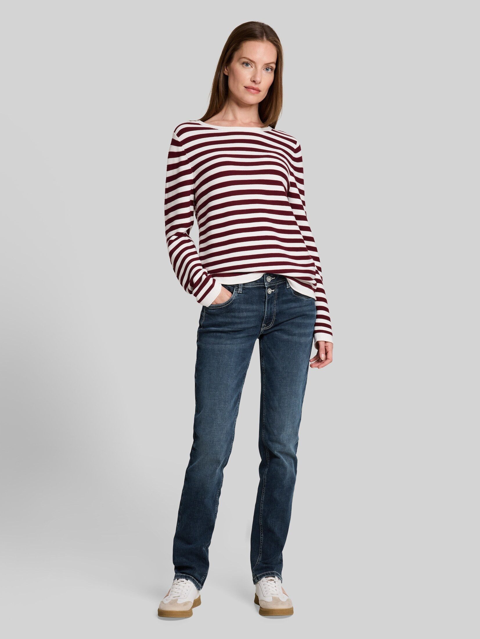 TOM TAILOR Straight-Jeans Jeanshosen TTLIVA STRAIGHT Jeans mit Stretch