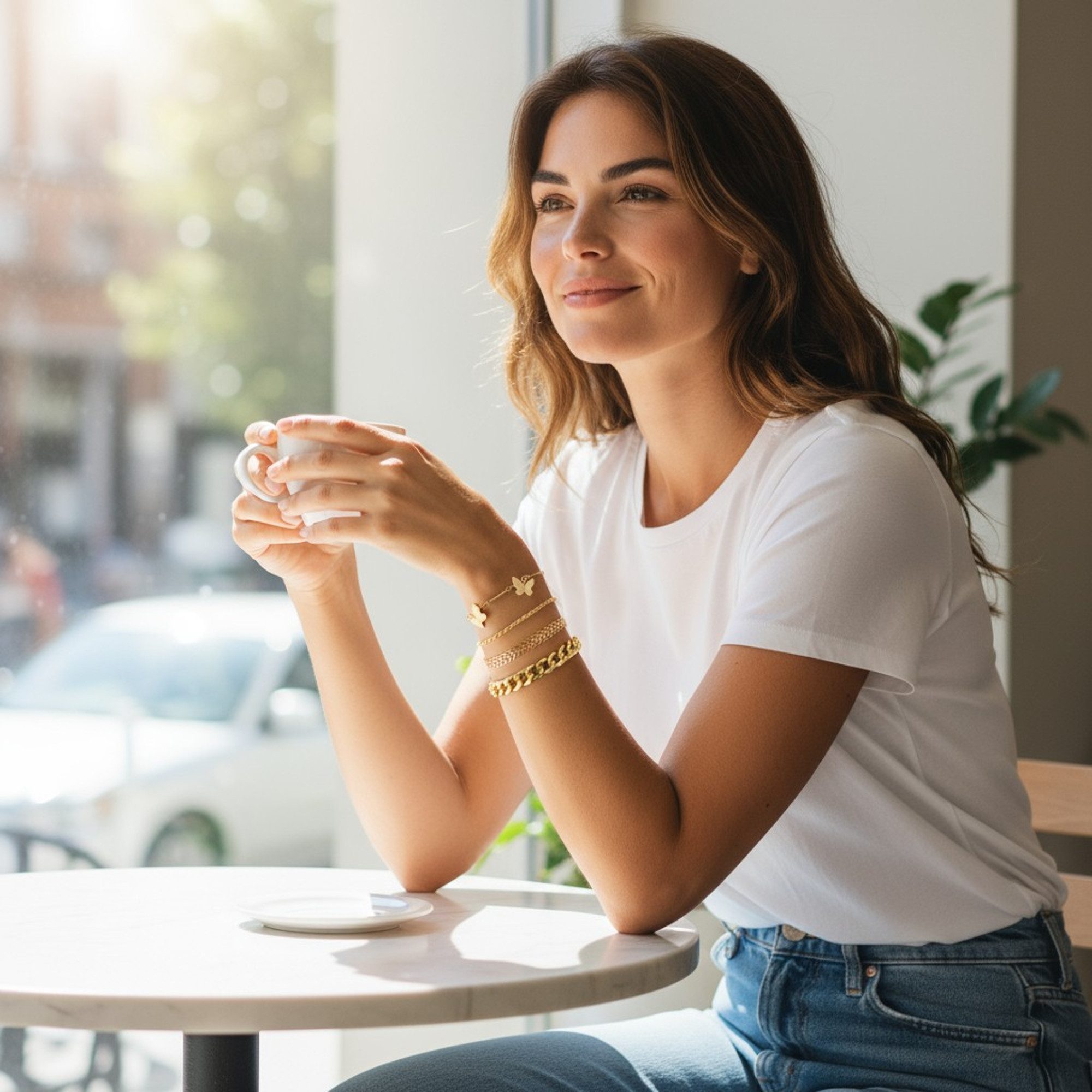 KARMA Armband Set Damen Armbandset Gold modern 4tlg. Damenarmband (Blätter günstig online kaufen