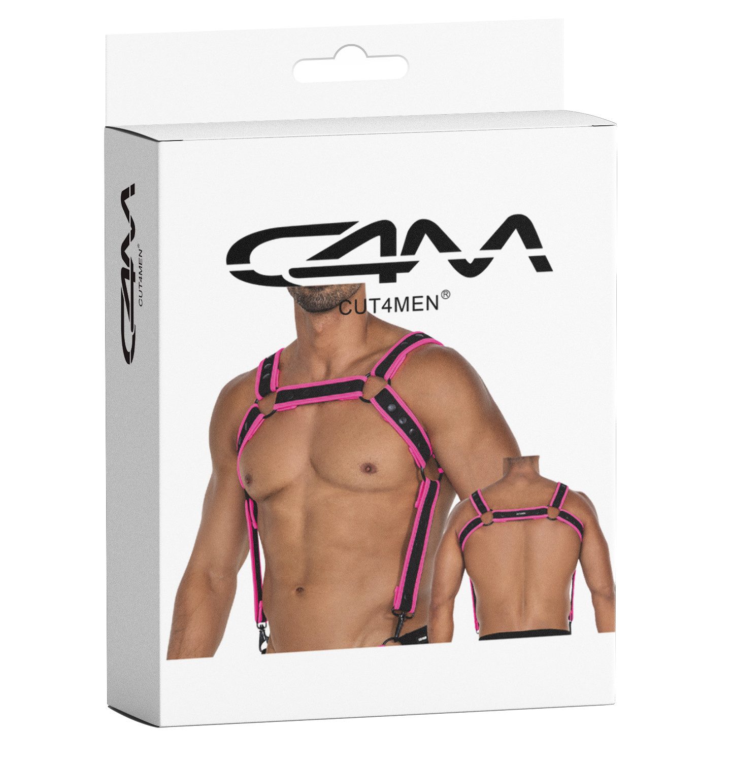 CUT4MEN Body Body Harness in schwarz/pink - One Size