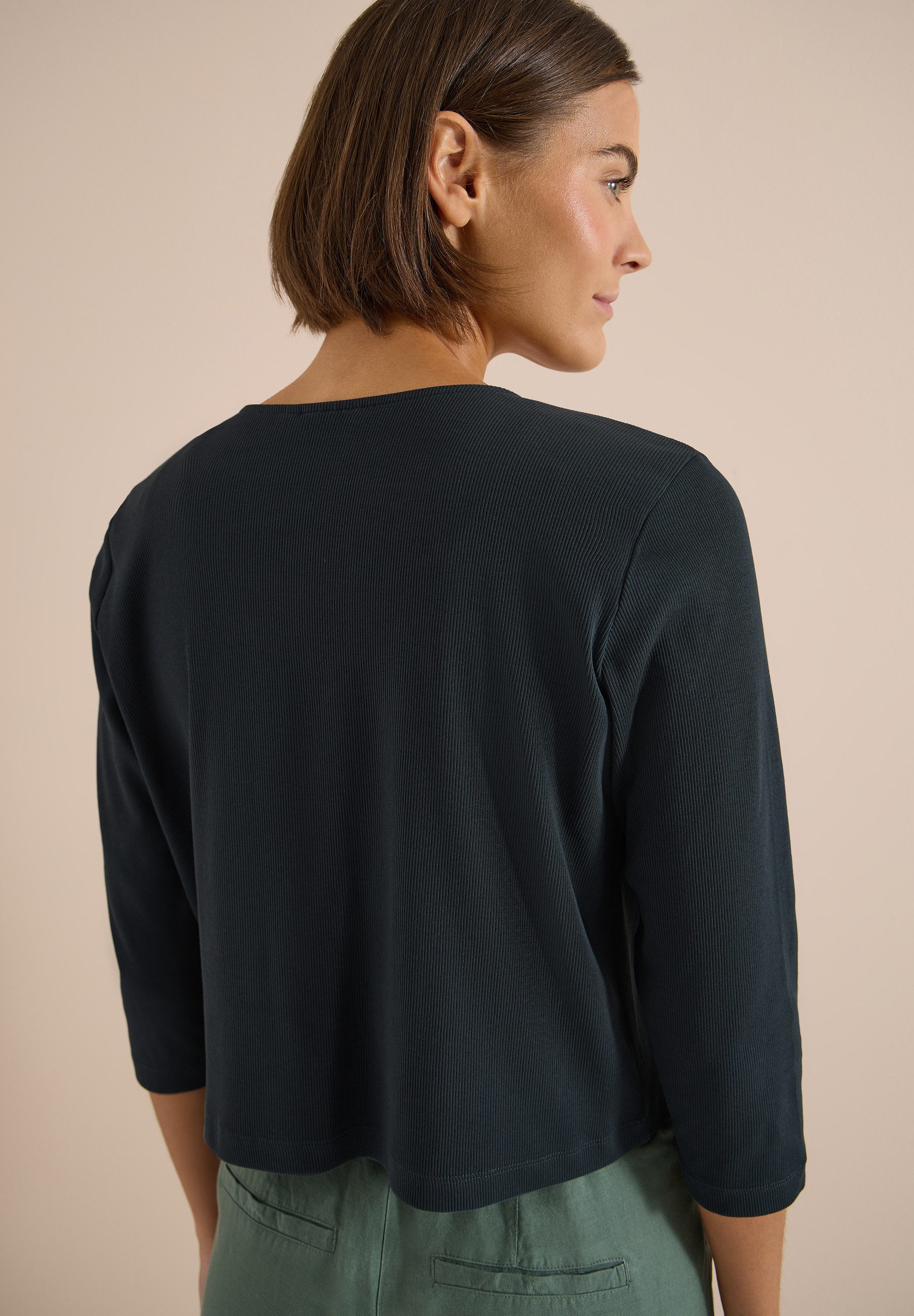 CECIL Bolerojacke Offene 3/4-Arm Jacke in Rippstruktur/ Ohne Verschluss