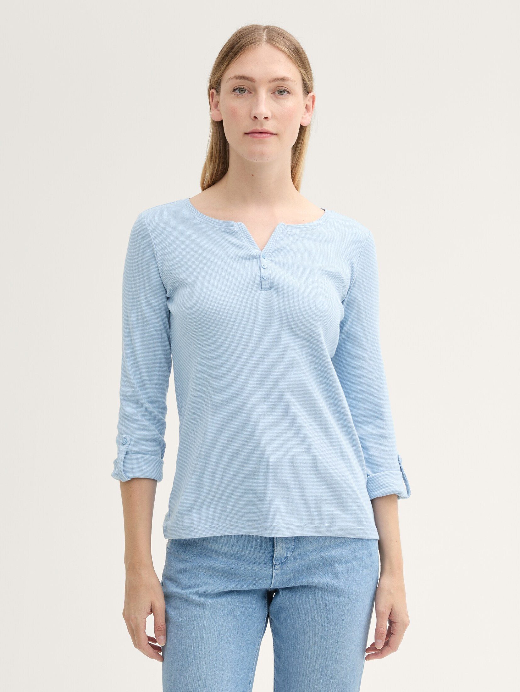 TOM TAILOR T-Shirt Langarmshirt mit Turn-Up-Funktion günstig online kaufen