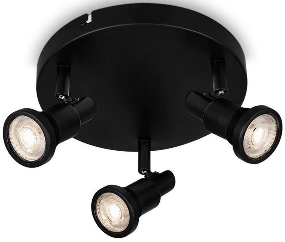 Briloner Leuchten LED Deckenspot LED Spotleuchte 3-flammig, Metall, schwarz