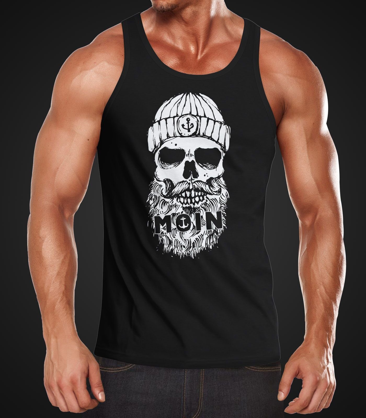 Neverless Tanktop Herren Tank-Top Moin Totenkopf Anker Skull Muskelshirt Mu günstig online kaufen