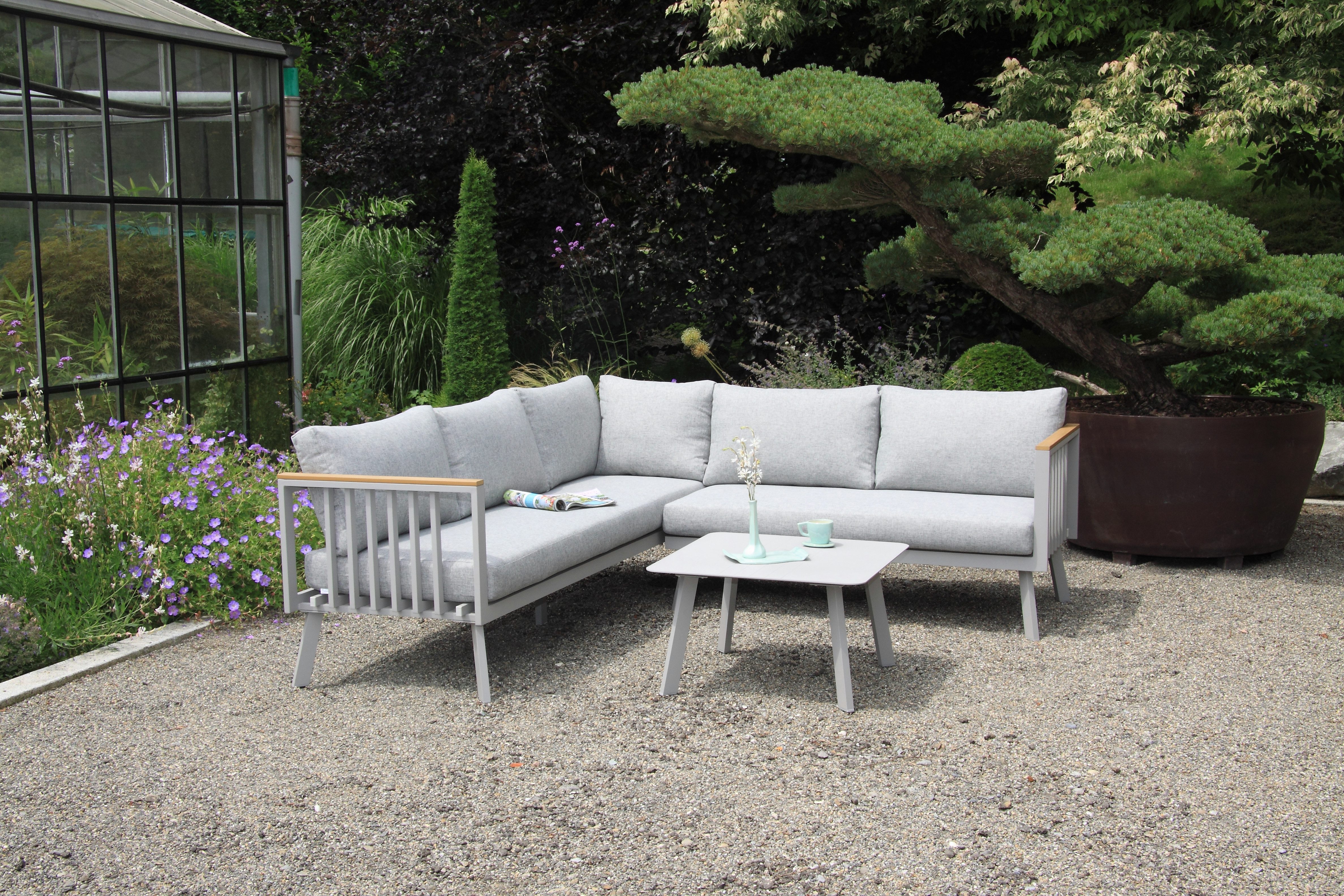 acamp Gartenlounge-Set 3-teilige Sitzgruppe Gondola mit Tisch, (Gartenmöbel Set), Gartensofa, Möbelset, Lounge-Set mit Tisch