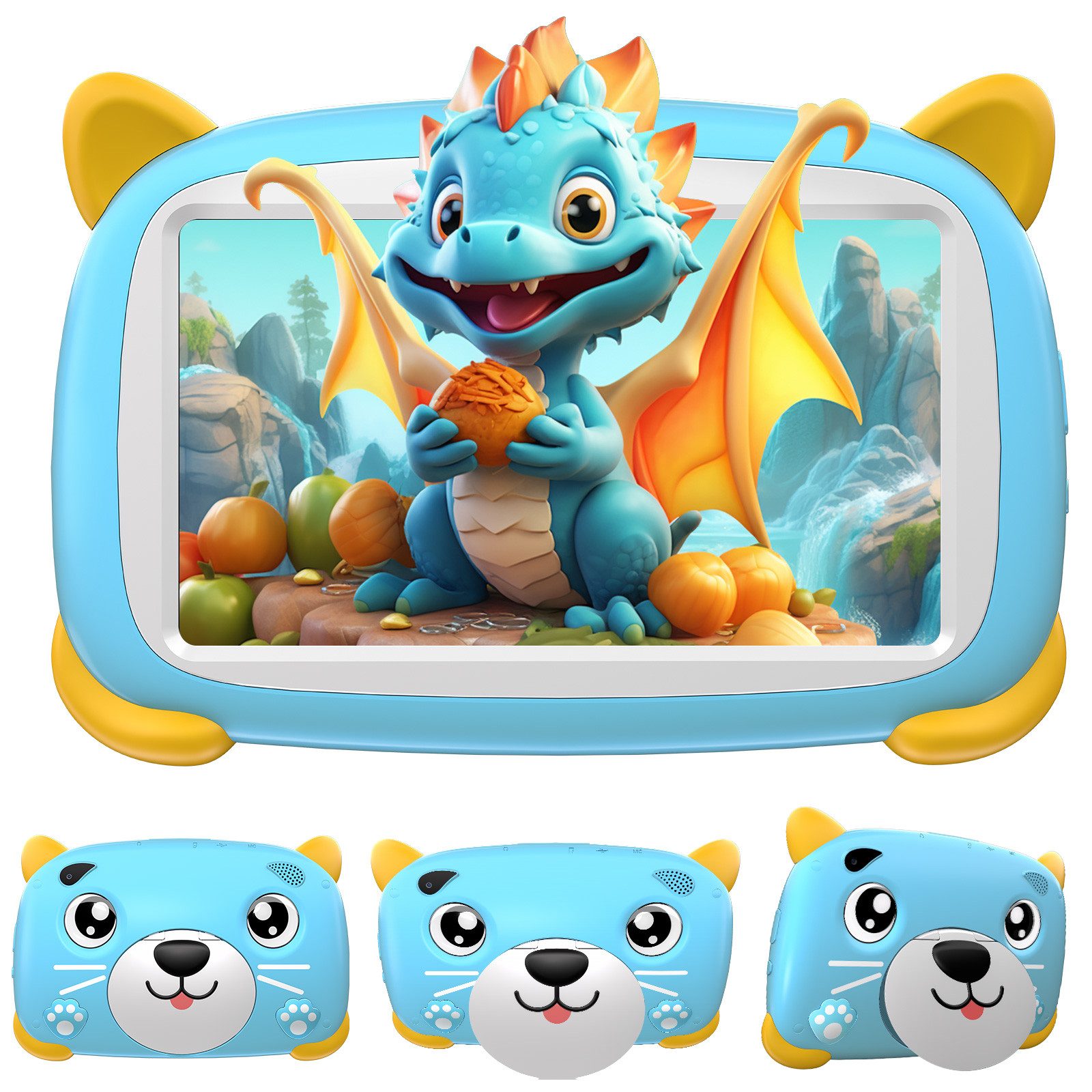 DOOGEE U7 Kids Table 32GB/1TB icherheitskoffer für Spiel und Lernen Kinder Tablet (7", 32 GB, 3400mAh, Augenschutz-Zertifizierung + Kinderschutzetui)